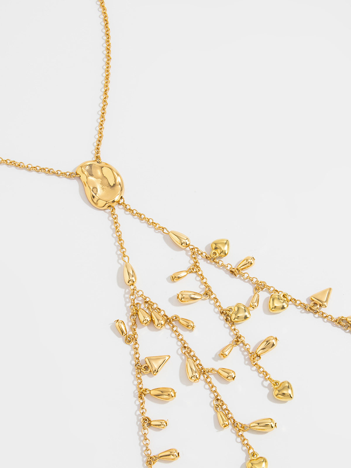 Dangling Tassel Pendant Necklace Elegant Layered Chain Jewelry
