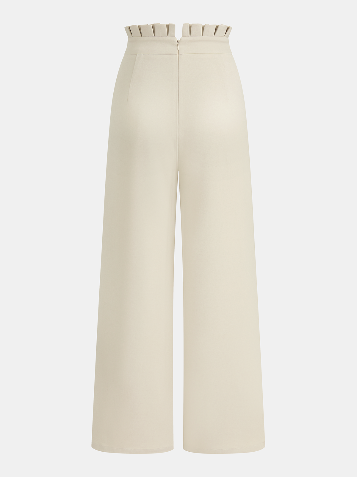 Mid-Waist Ruffled Wide-Leg Pants for Women Casual Comfort