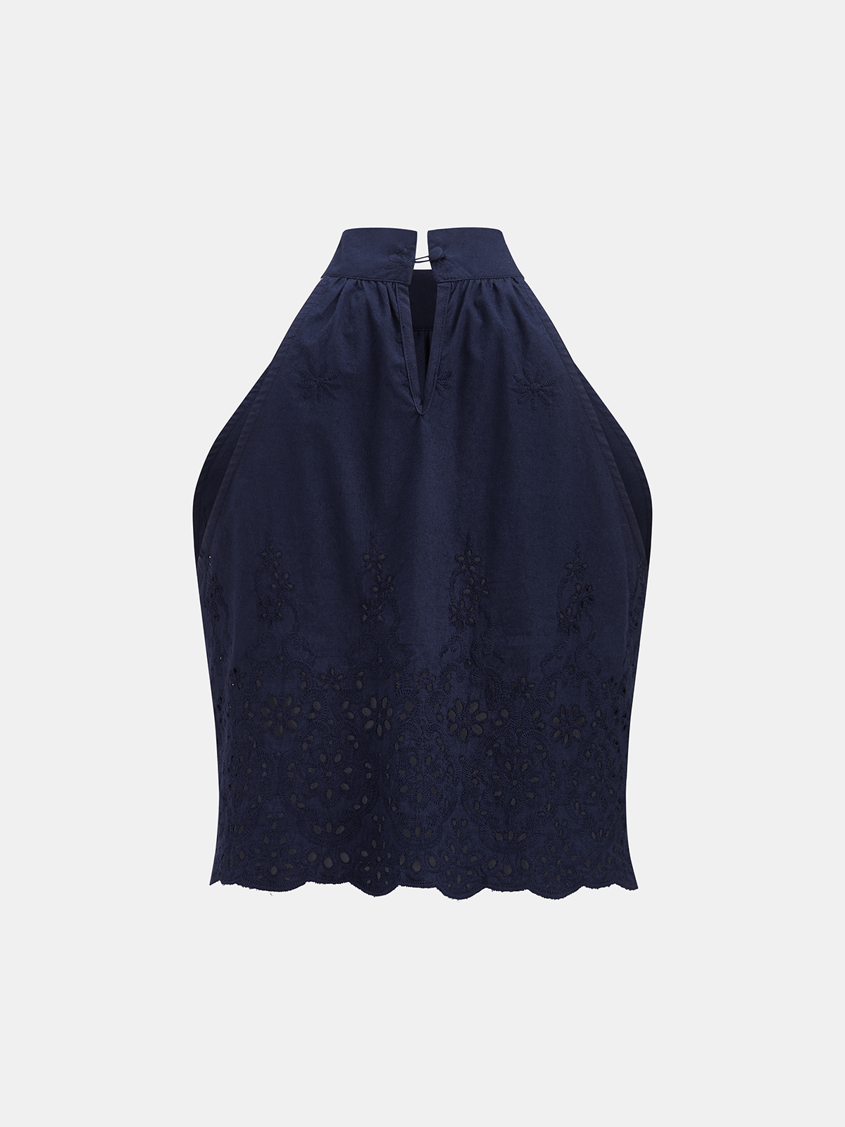 Eyelet Embroidery Top & Tie-Cuff Pants Set for Women Spring Collection