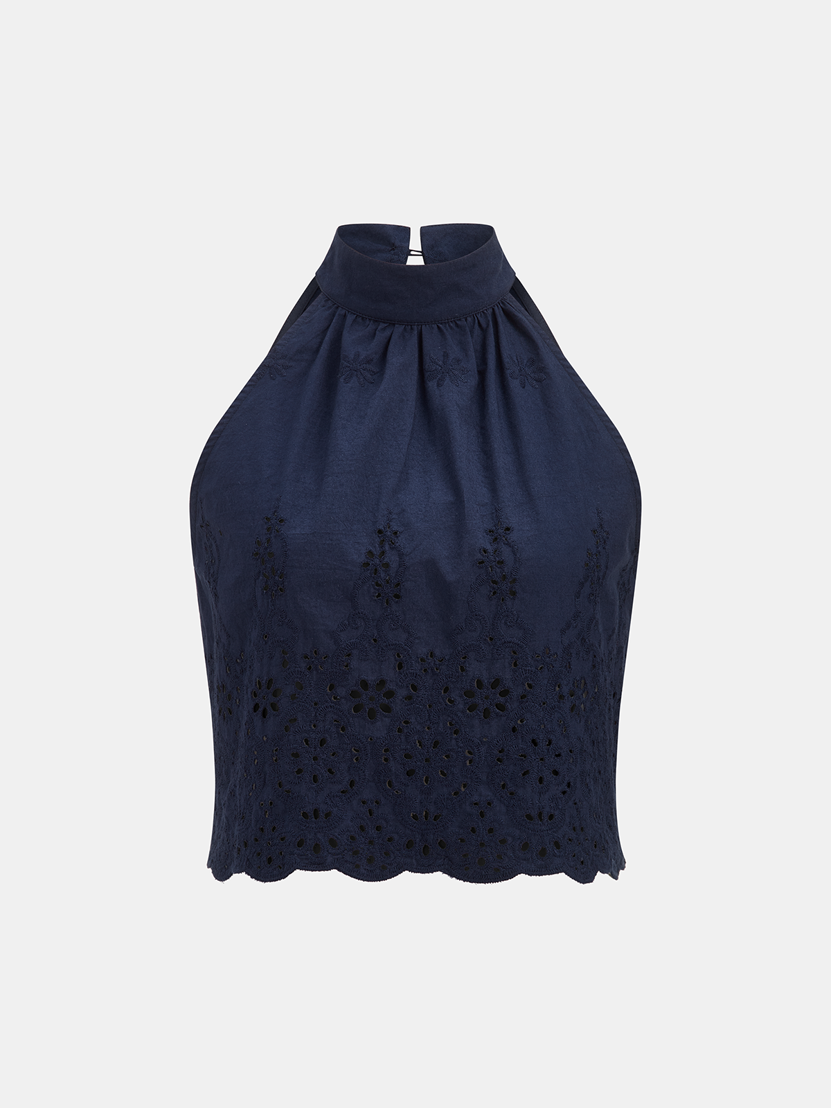 Eyelet Embroidery Top & Tie-Cuff Pants Set for Women Spring Collection