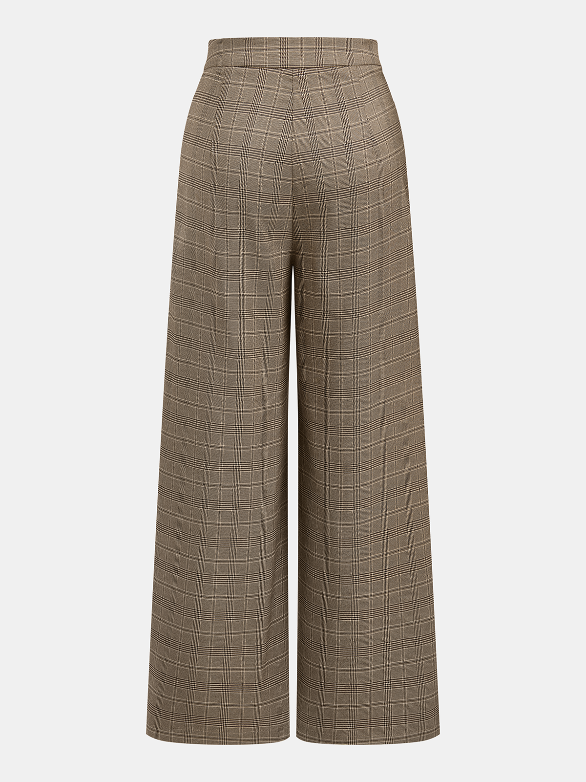 Plaid Wrap Wide Leg Pants Trendy Office Casual Wear