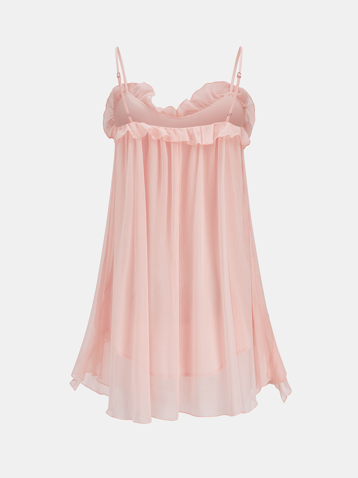 Ruffle Trim Cami Mini Dress with Adjustable Straps for Summer
