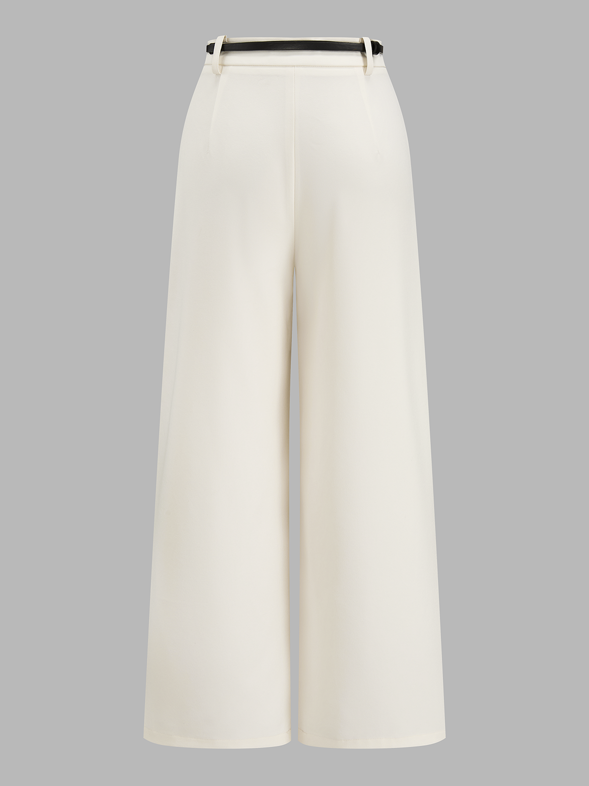 Mid Waist Belted Pleated Wide Leg Pants for Women, Comfort Fit Tailored Trousers
