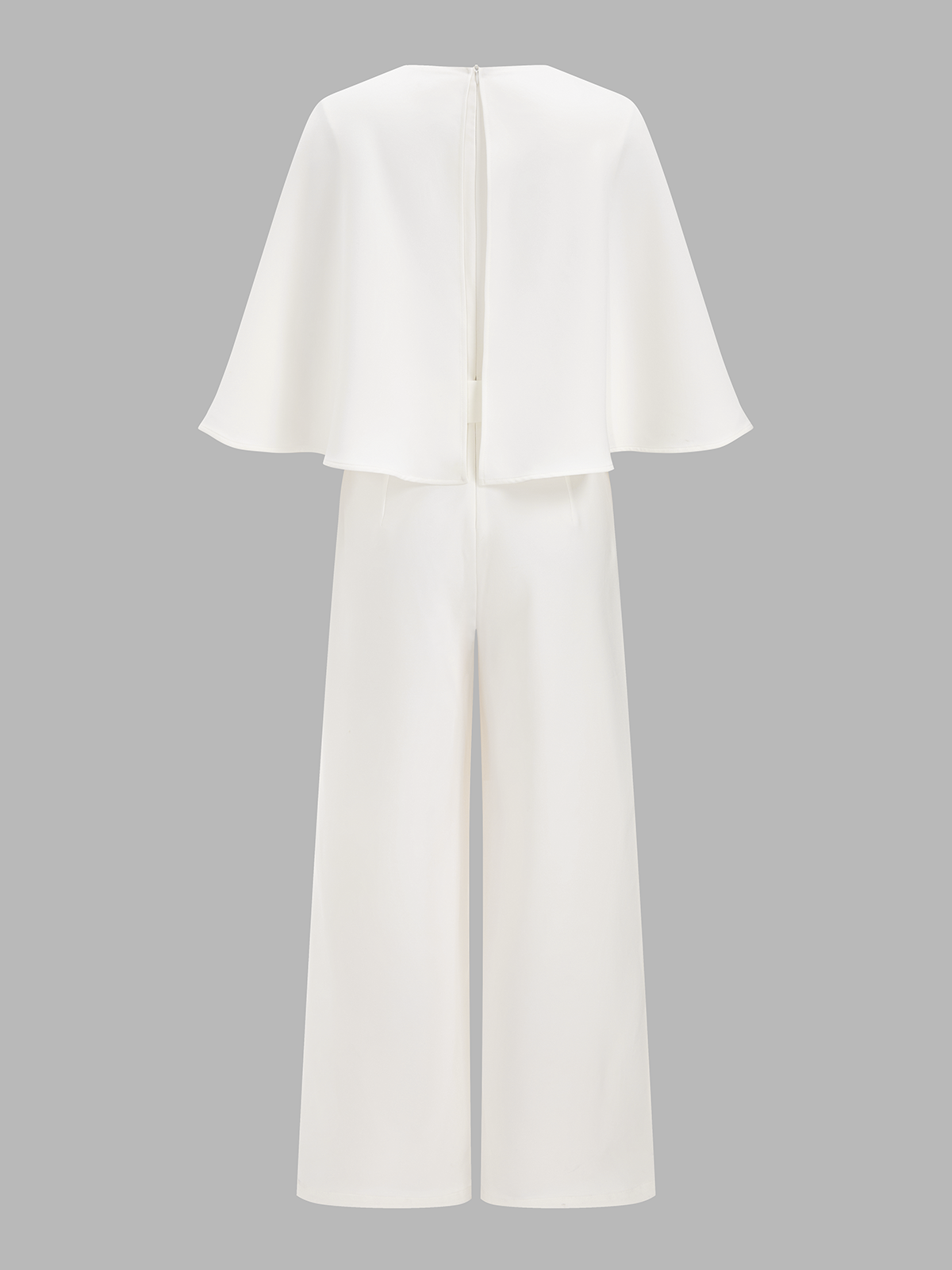 Cape-Sleeve Belted Wide-Leg Jumpsuit for Elegant Evening Events