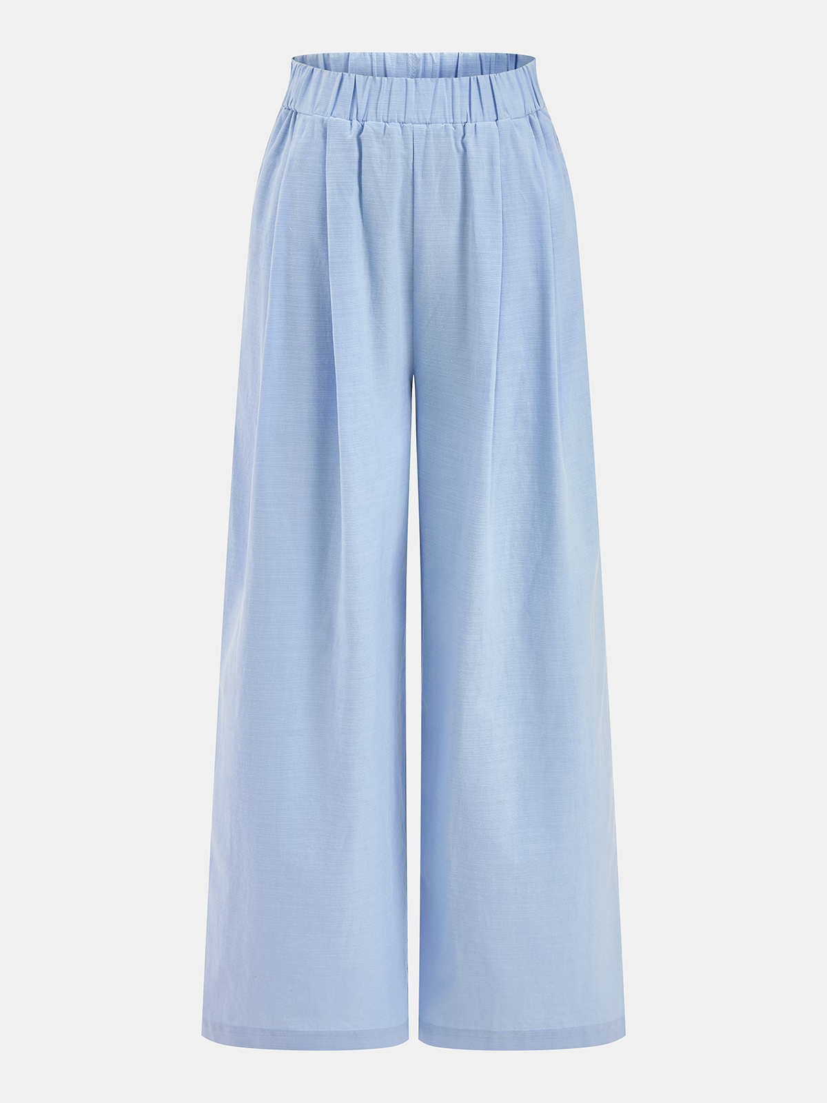 Cotton Linen Shirt & Wide Leg Pants Set, Casual Comfort Summer Outfit