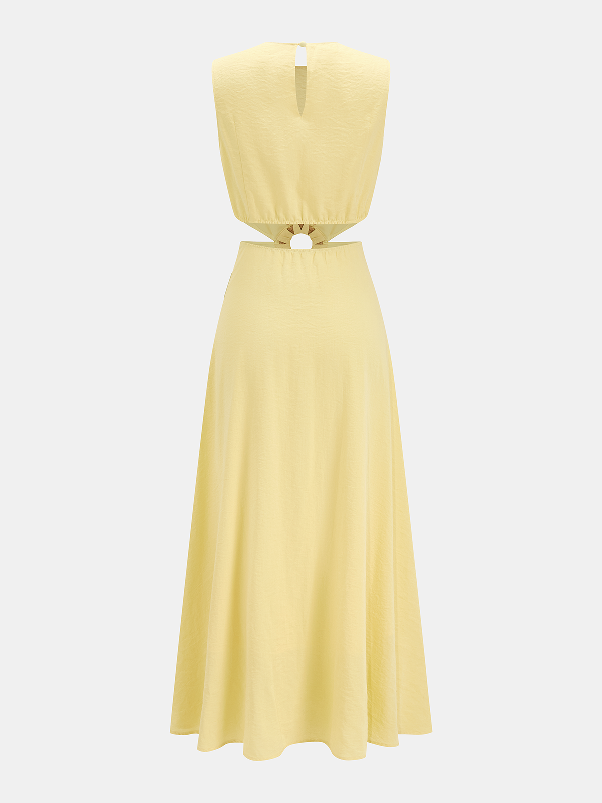 Cutout Waist Sleeveless Maxi Dress for Elegant Evening Wear