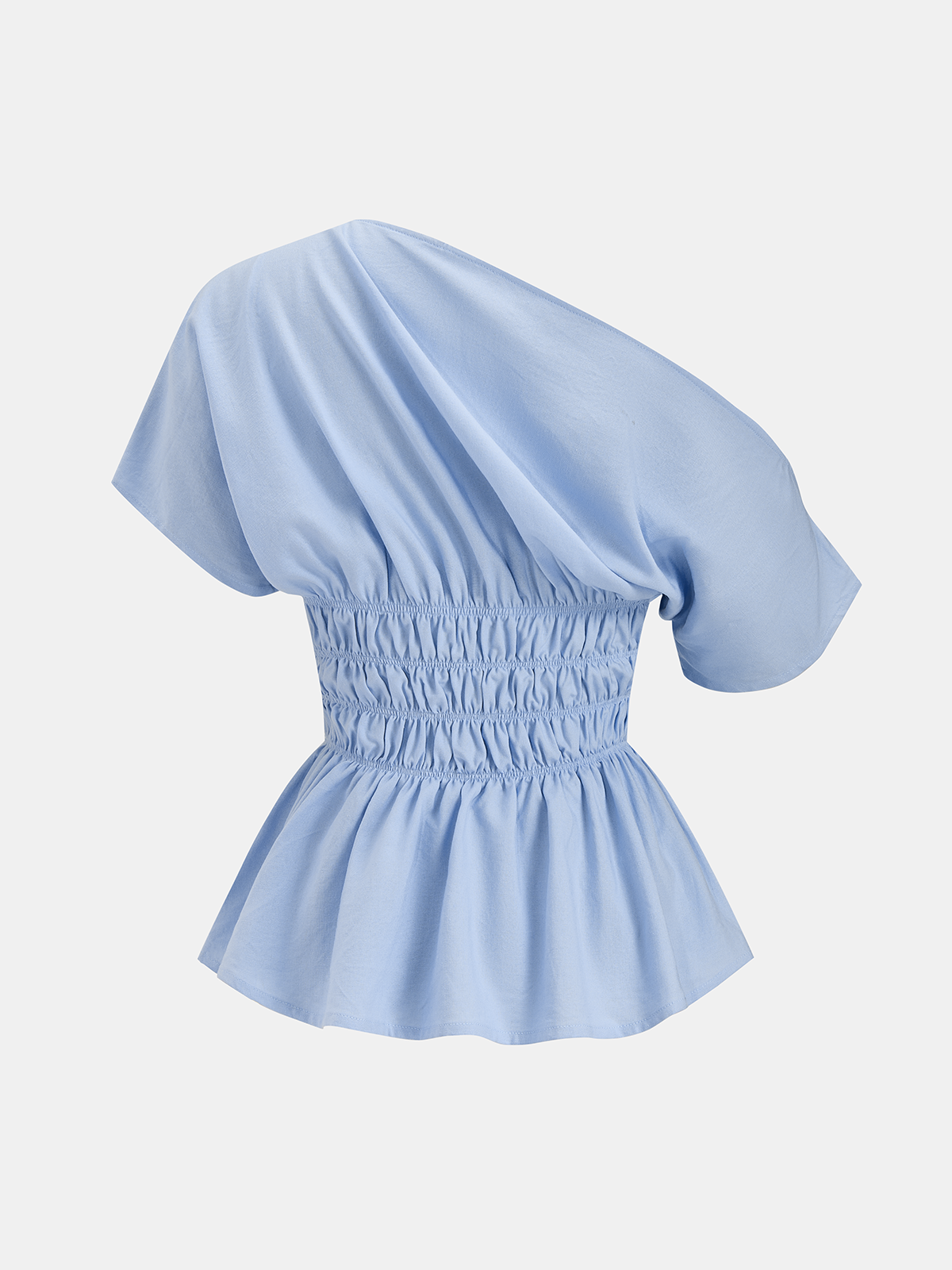 Off Shoulder Smocked Peplum Top & Shorts Set for Women Spring/Summer Fashion
