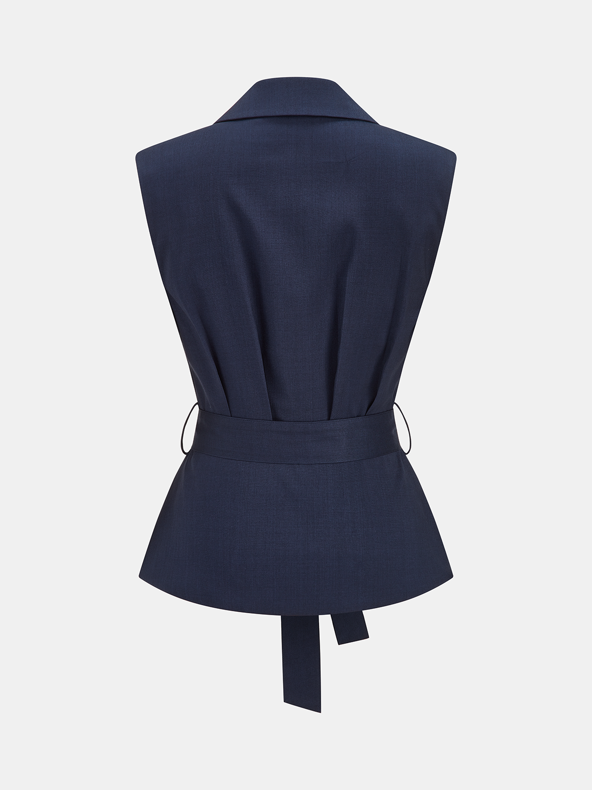 Sleeveless Belted Blazer Vest Women's Tailored Fit Fashion