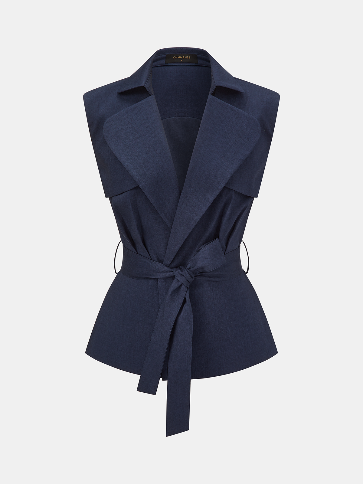 Sleeveless Belted Blazer Vest Women's Tailored Fit Fashion