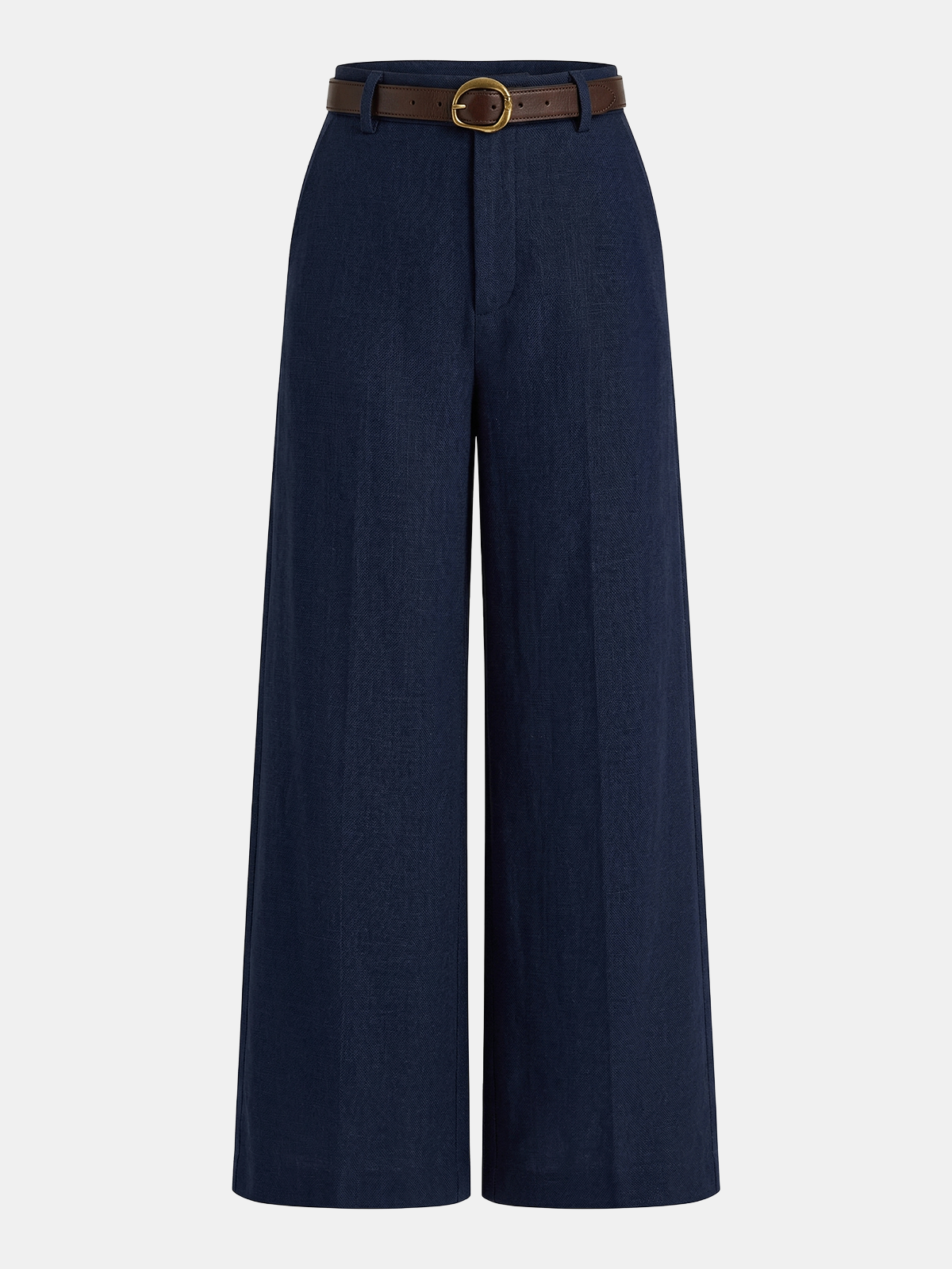 Belted Linen-Blend Wide-Leg Pants for Women, Summer Casual Fit