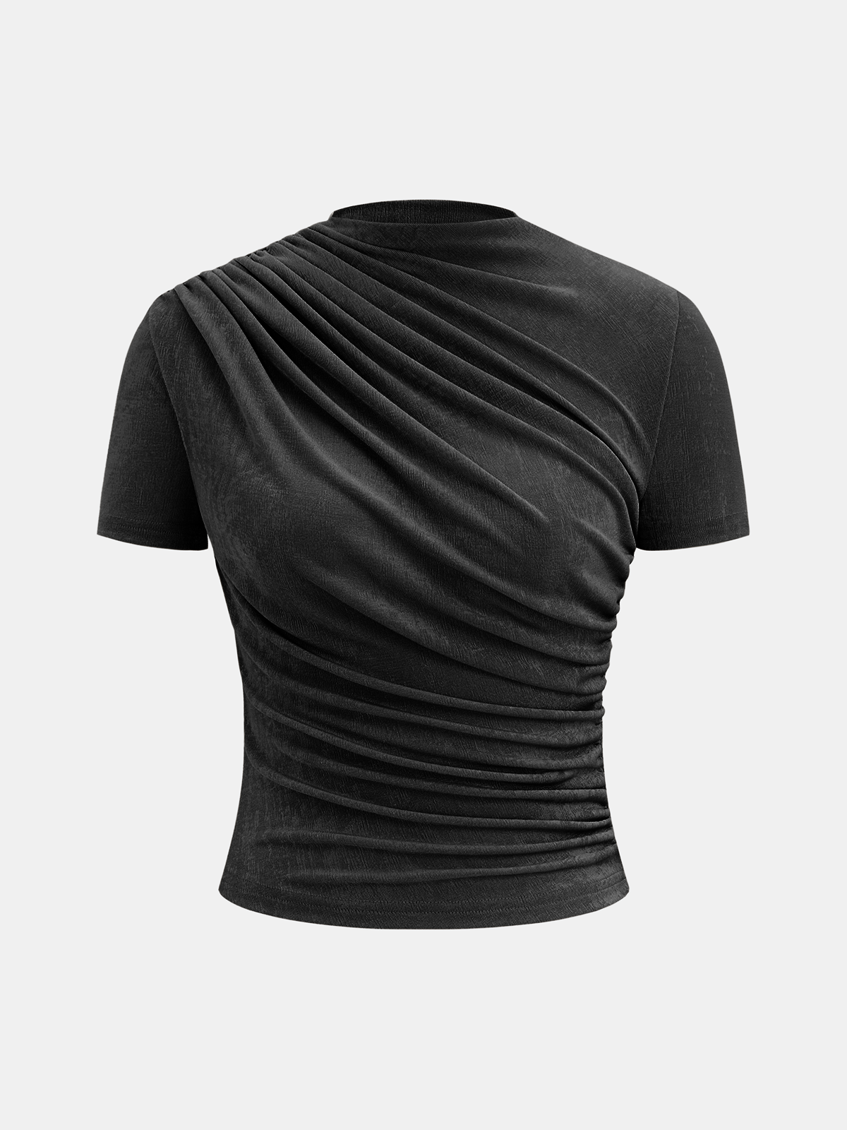 Asymmetric Ruched Short-Sleeve Top for Women Casual Summer Wear