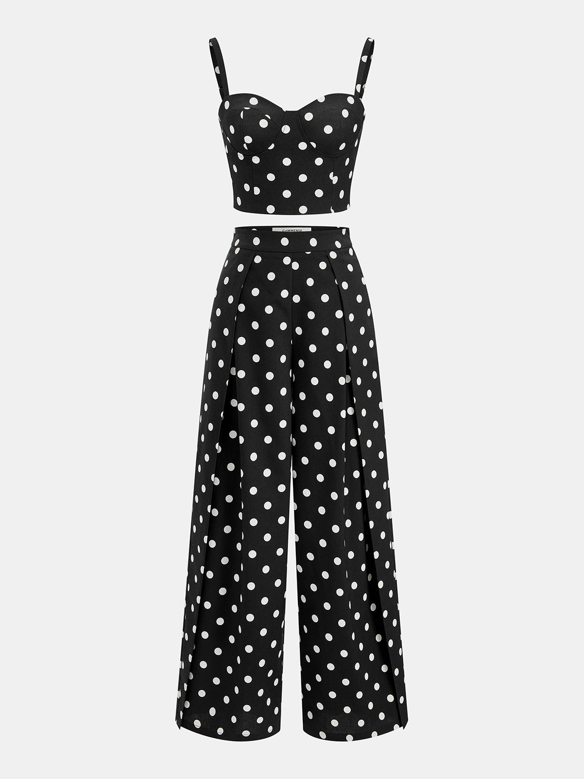 Polka Dot Cami Top & Pants Set for Women Casual Wear