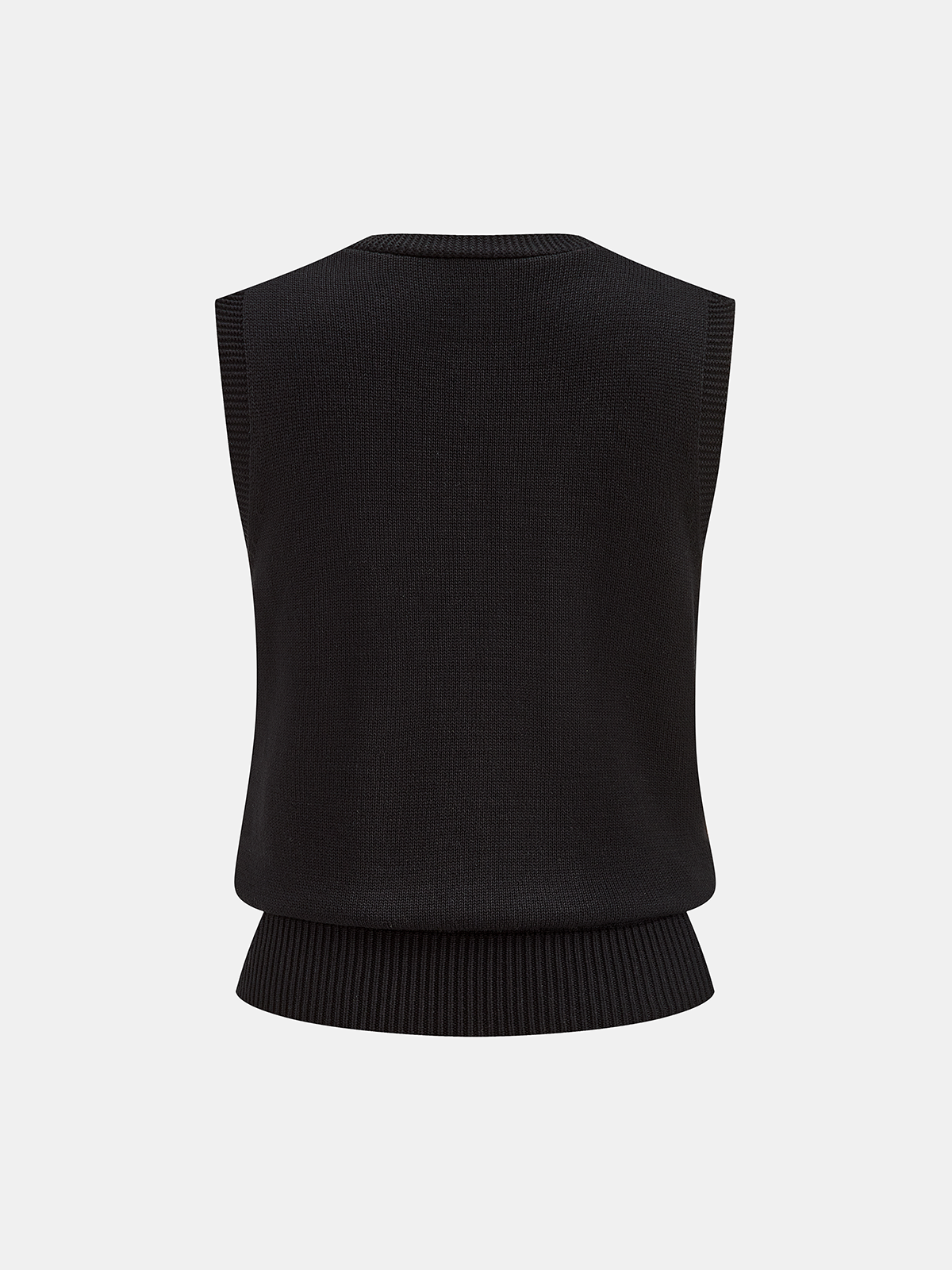 3D Floral Embroidered V-Neck Knit Vest for Women Casual Layering