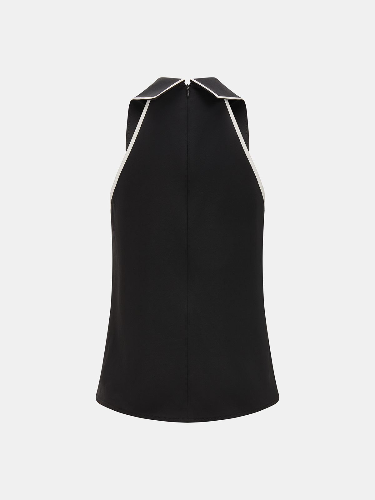 Tie Detail Contrast Piping Sleeveless Blouse for Women Casual Wear