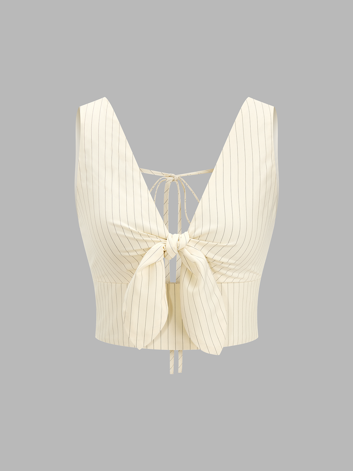 Striped Tie-Front Cropped Top & Shorts Set for Women Summer Casual
