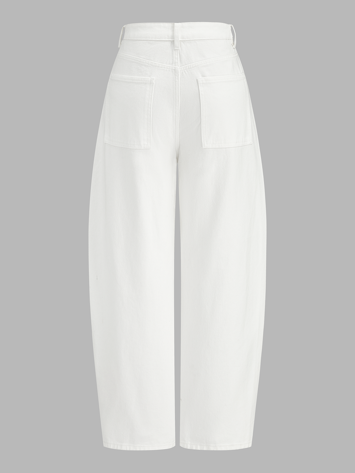 Mid-Waist Curved Leg Denim Pants for Everyday Comfort
