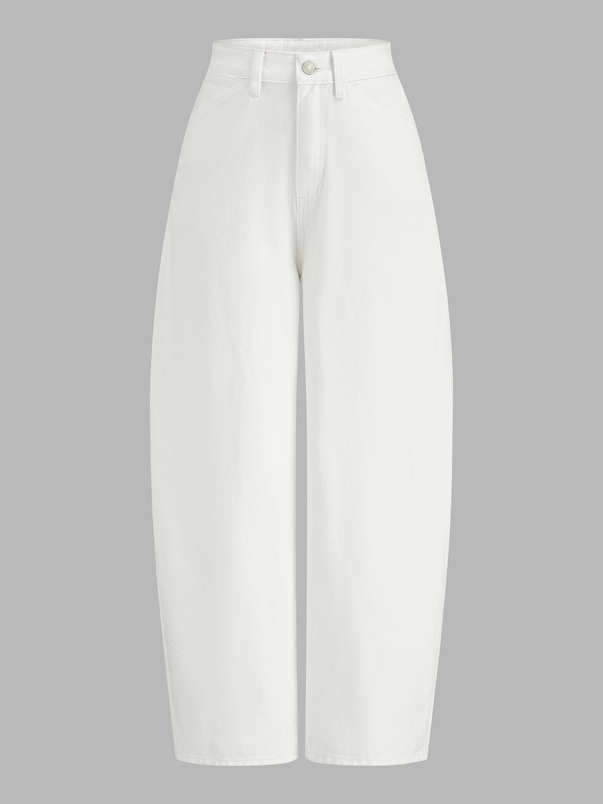 Mid-Waist Curved Leg Denim Pants for Everyday Comfort