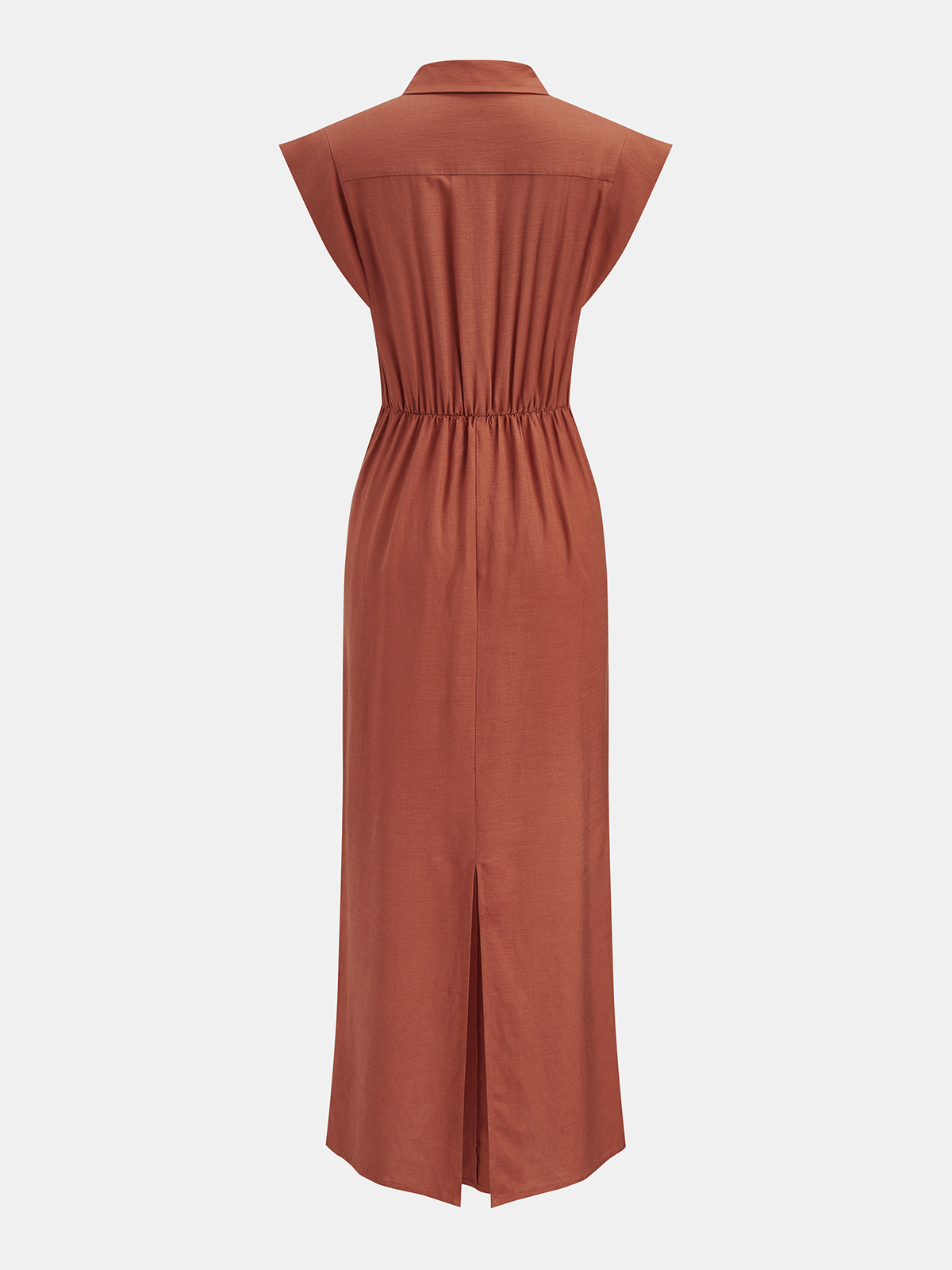 Tie Waist Collared Sleeveless Maxi Dress for Women Casual Summer