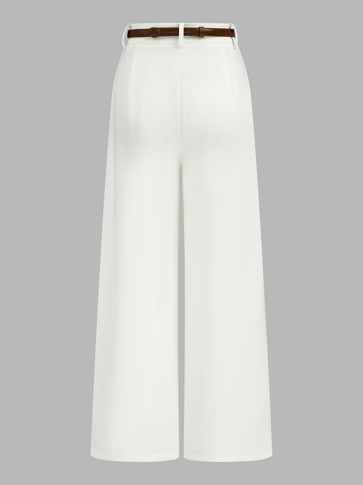 Belted Mid Waist Wide Leg Pants for Women Casual Comfort