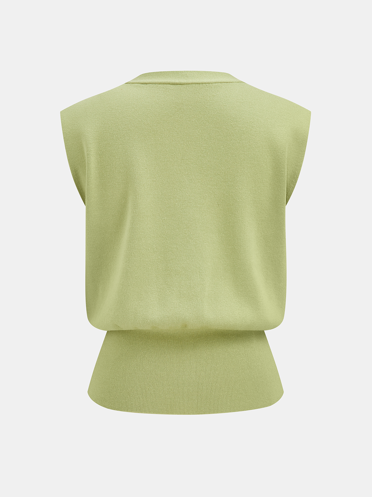 "Lace Trim Buttoned V-Neck Knit Vest Elegant Casual Women's Top"
