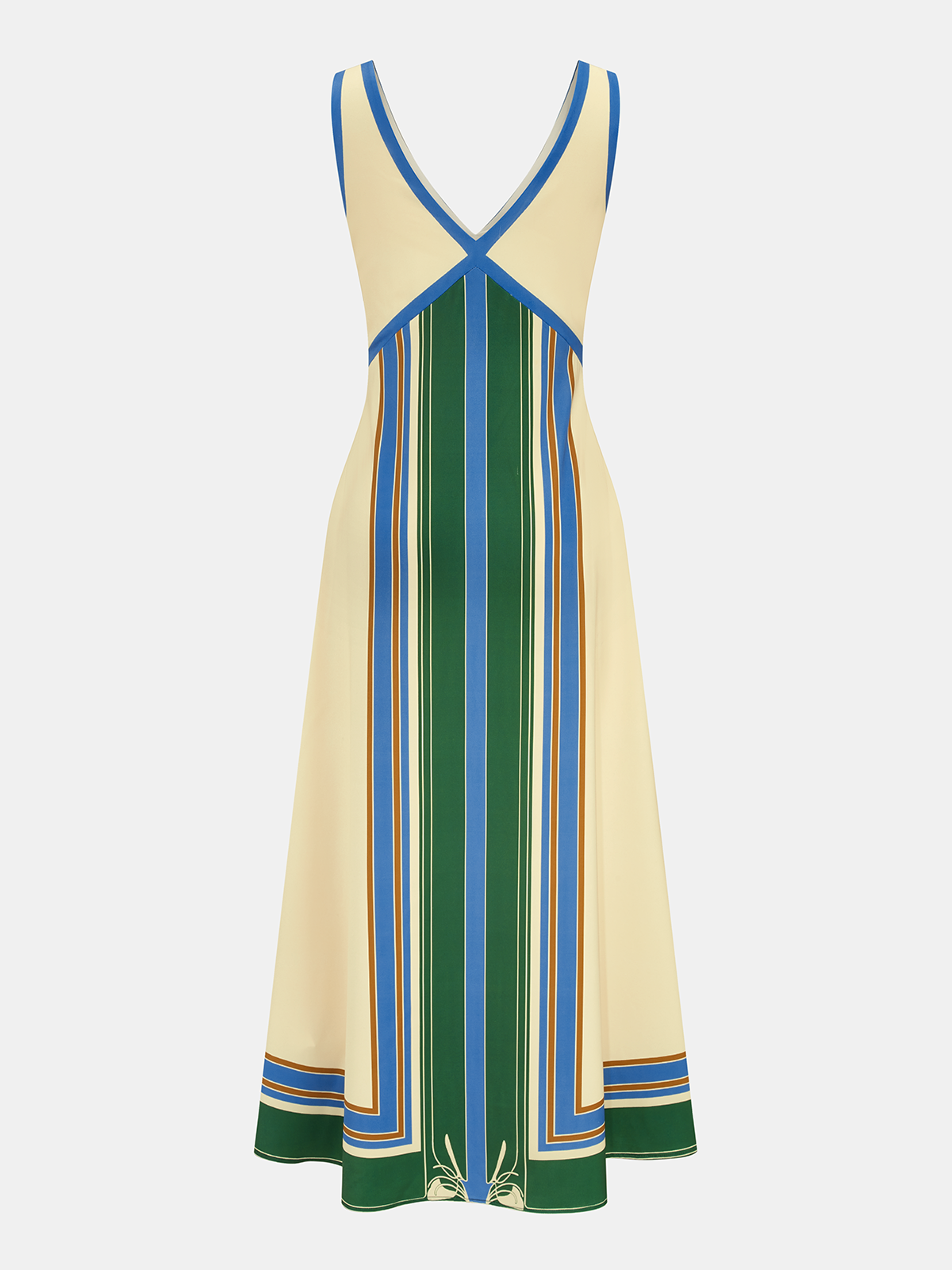 Geometric Print V-neck Sleeveless Maxi Dress - Women's Casual Summer Flowy