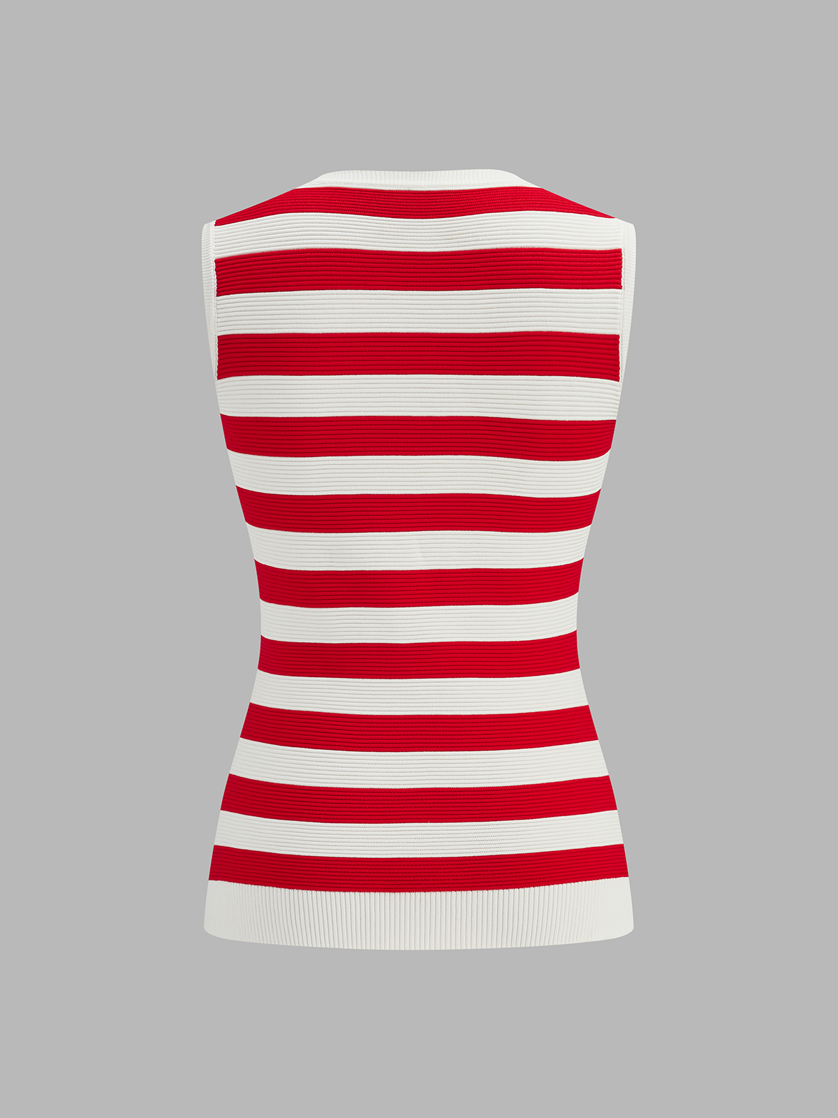 Striped Sleeveless Knit Top & Shorts Set for Casual Summer Wear