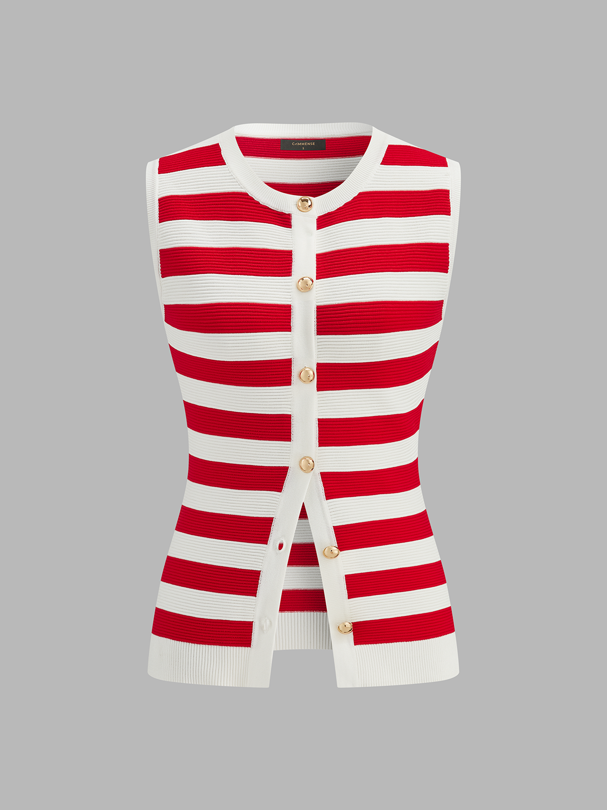 Striped Sleeveless Knit Top & Shorts Set for Casual Summer Wear