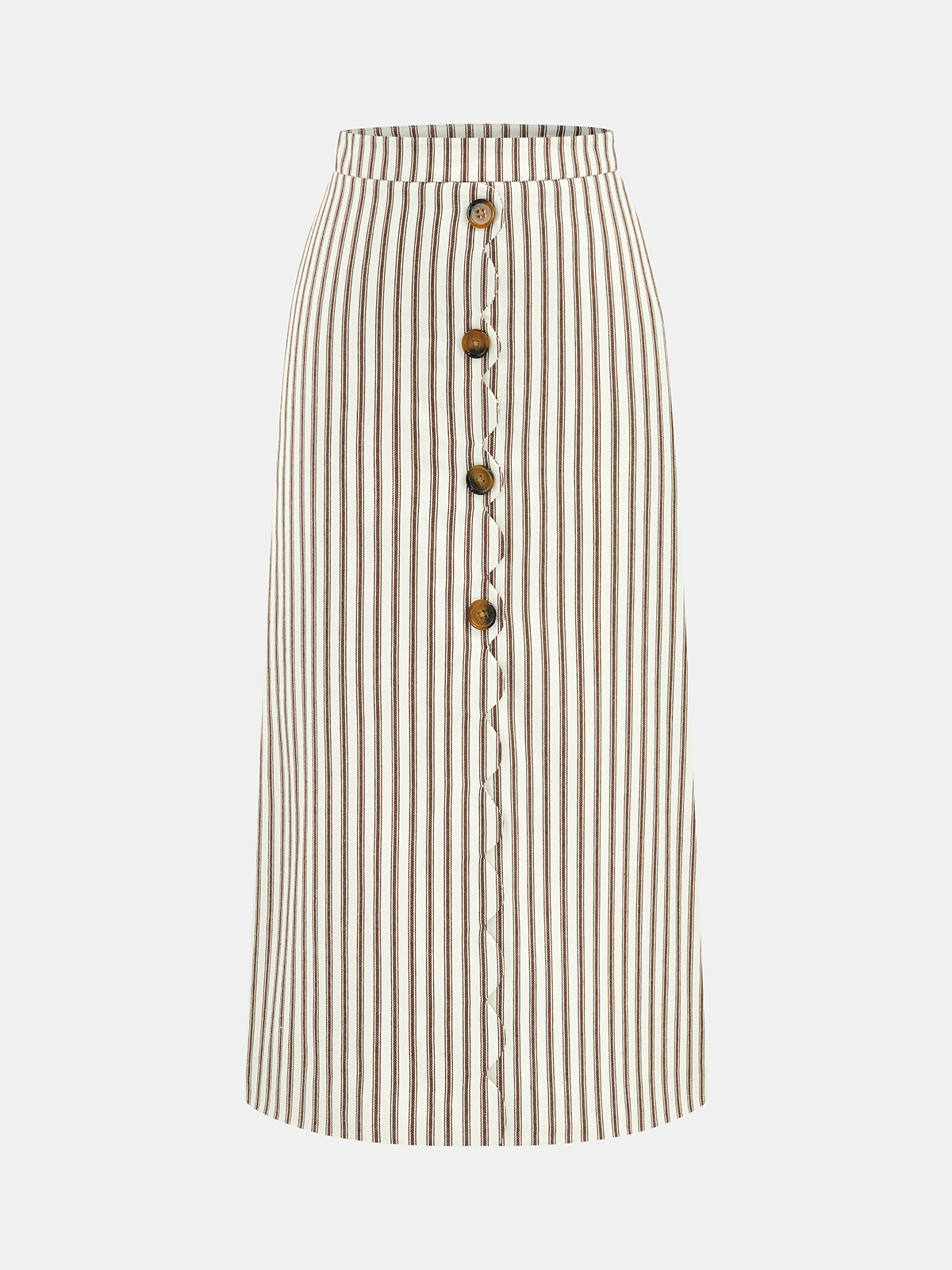 Cotton Striped Sleeveless Top & Midi Skirt Set for Summer Wear