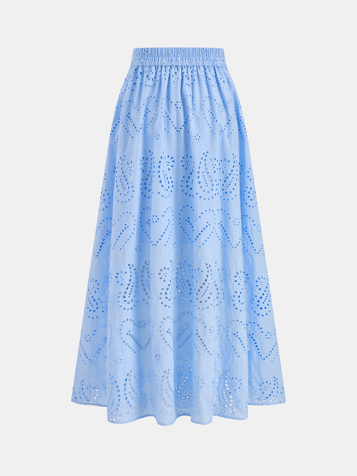 Eyelet Embroidery Top & Maxi Skirt Set for Women Summer Casual