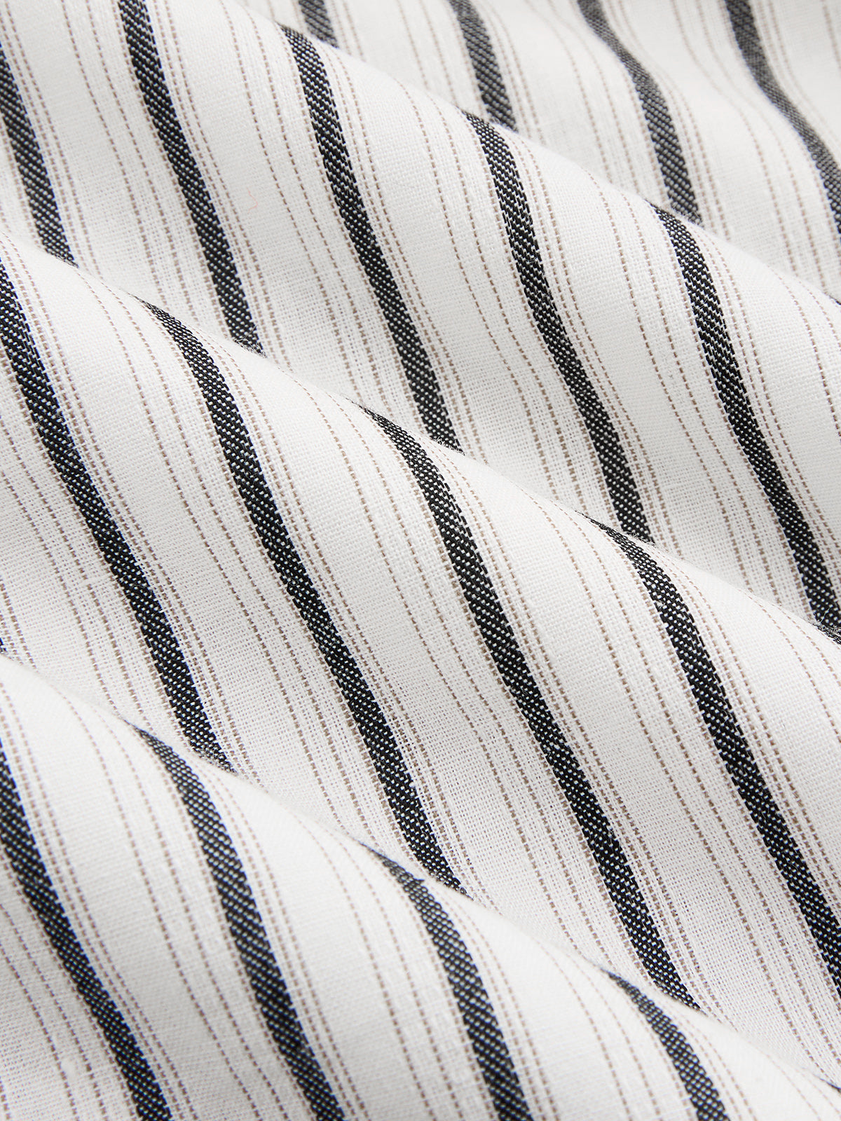 Striped Cotton Buttoned Maxi Dress with Side Pockets and Belt
