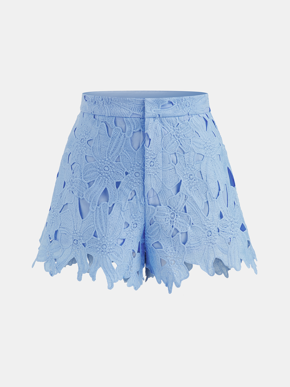 Floral Lace Cropped Shirt & Shorts Set for Women Summer Casual