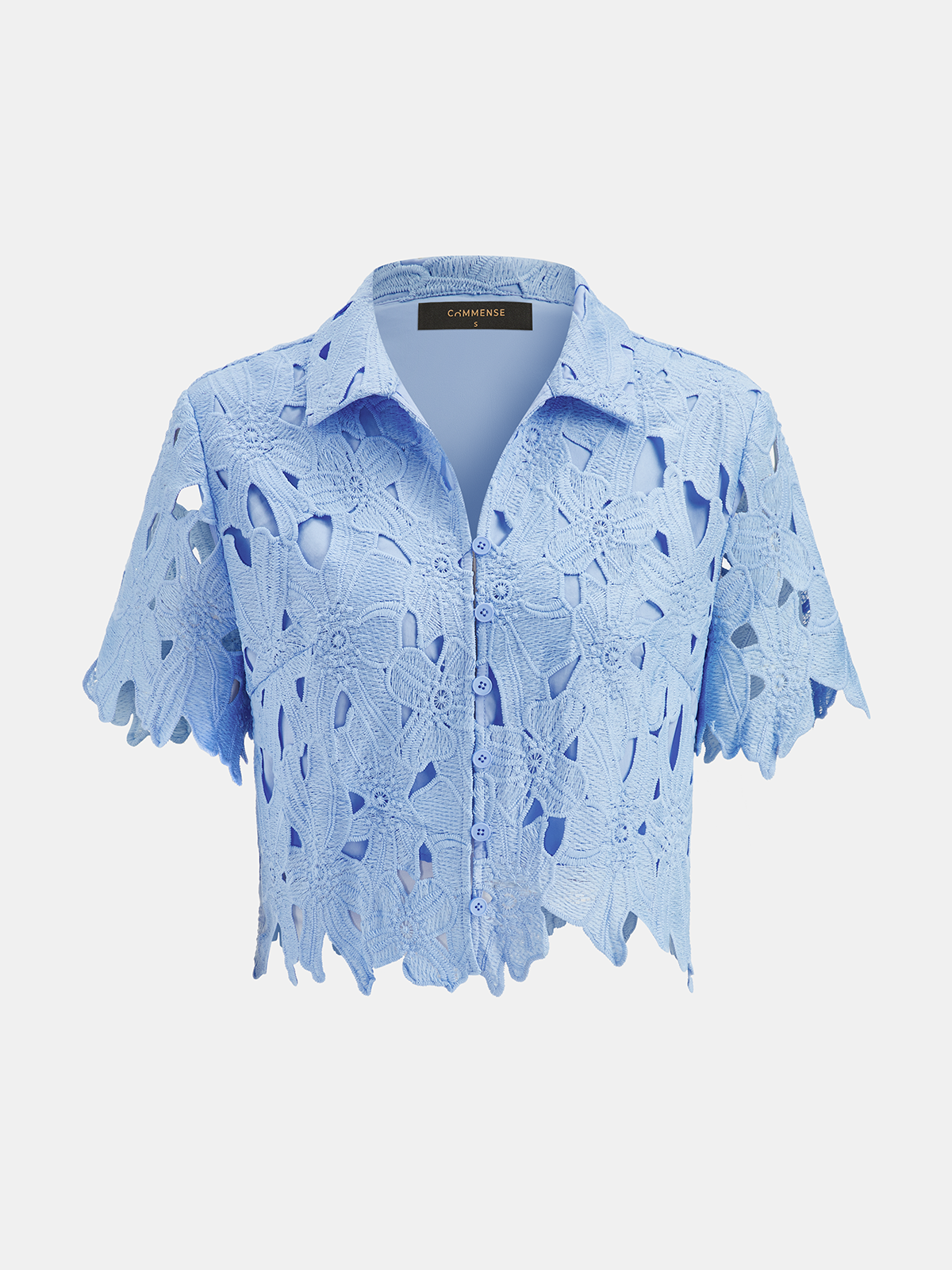 Floral Lace Cropped Shirt & Shorts Set for Women Summer Casual