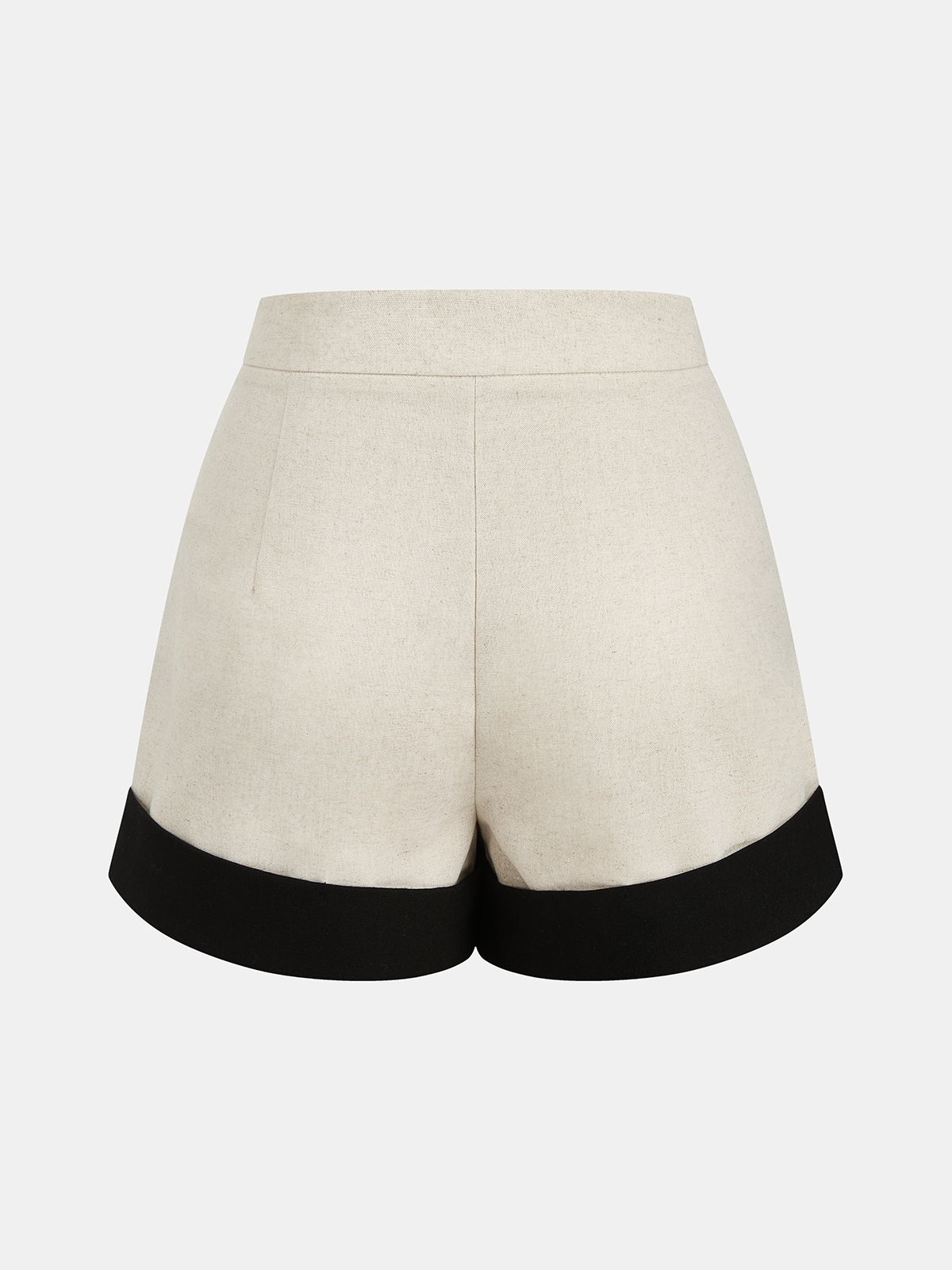 Contrast Trim Cotton Linen Top & Shorts Set for Casual Summer Wear