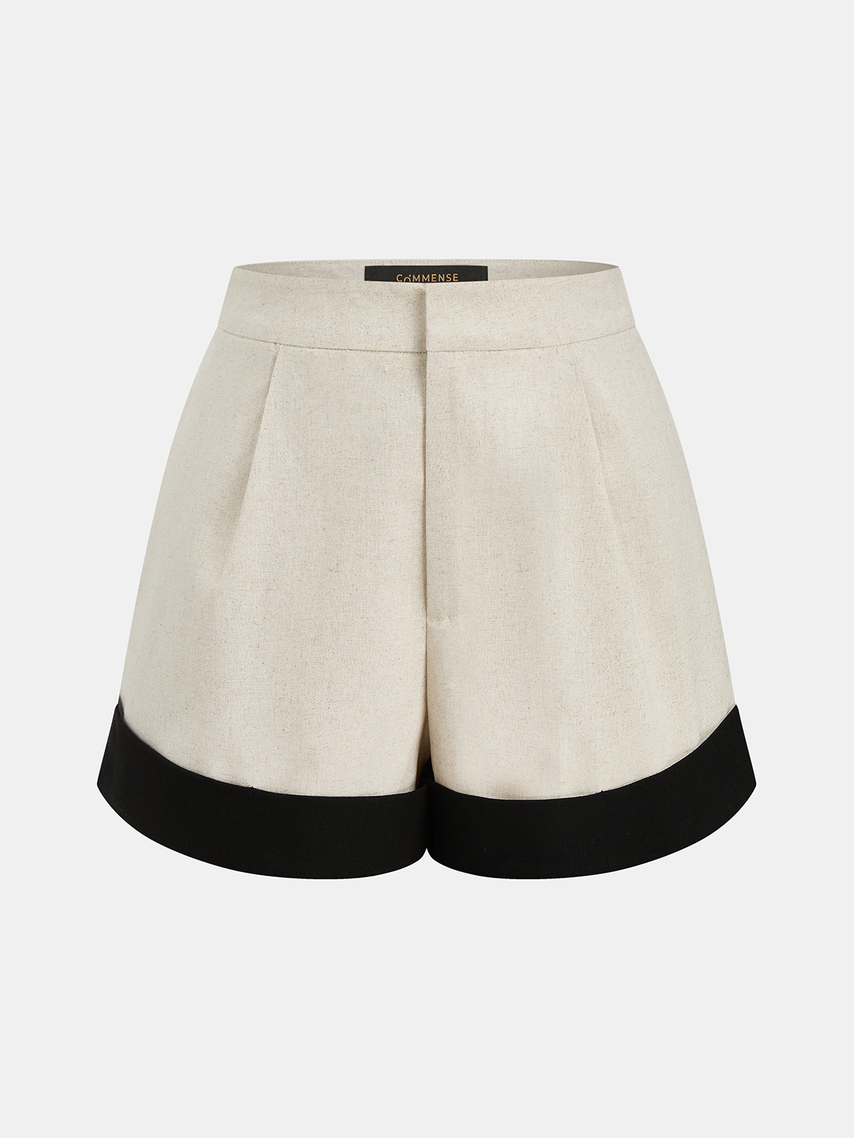 Contrast Trim Cotton Linen Top & Shorts Set for Casual Summer Wear