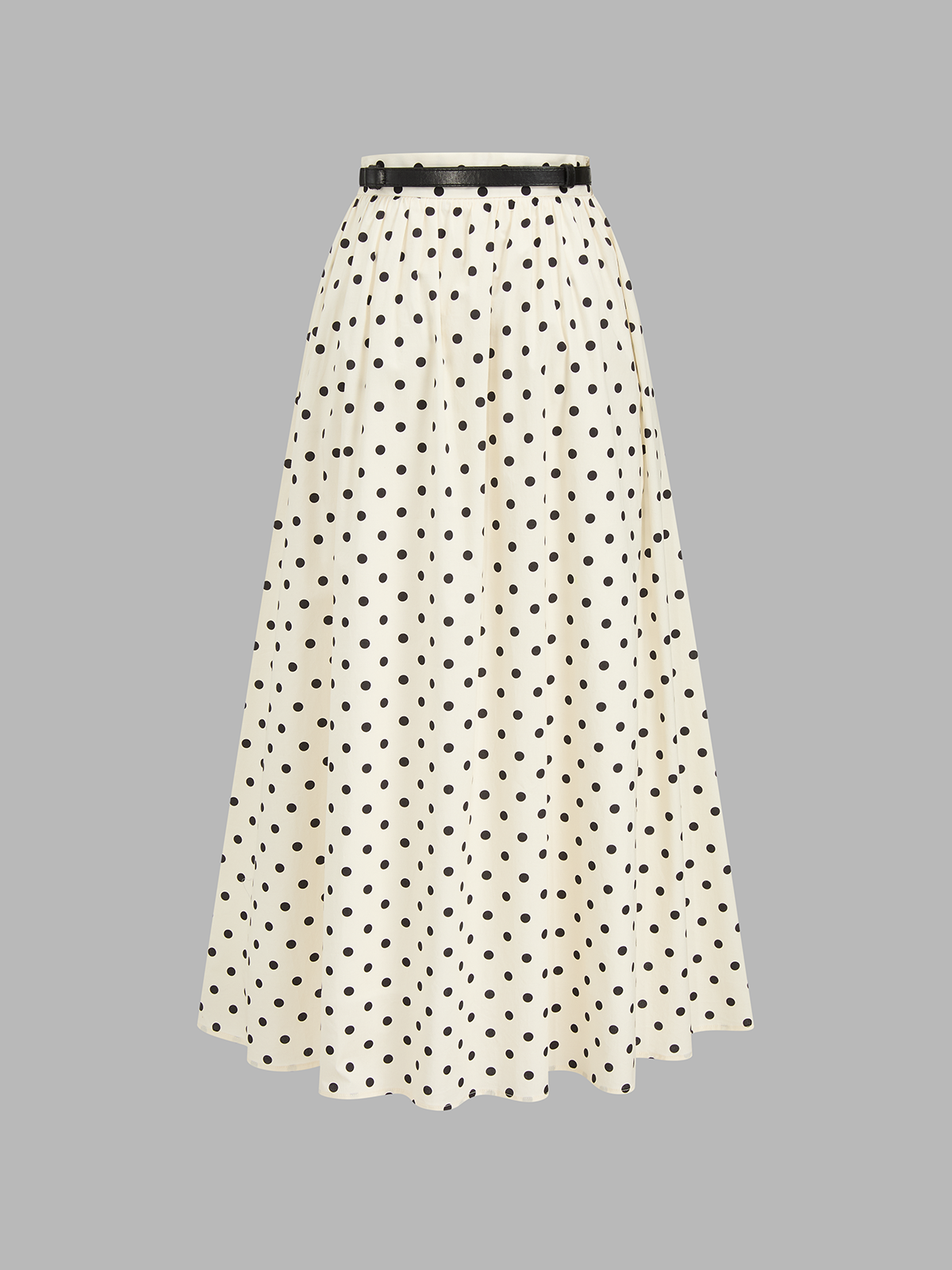 Polka Dot Belted Maxi Skirt for Women Casual Summer Wear
