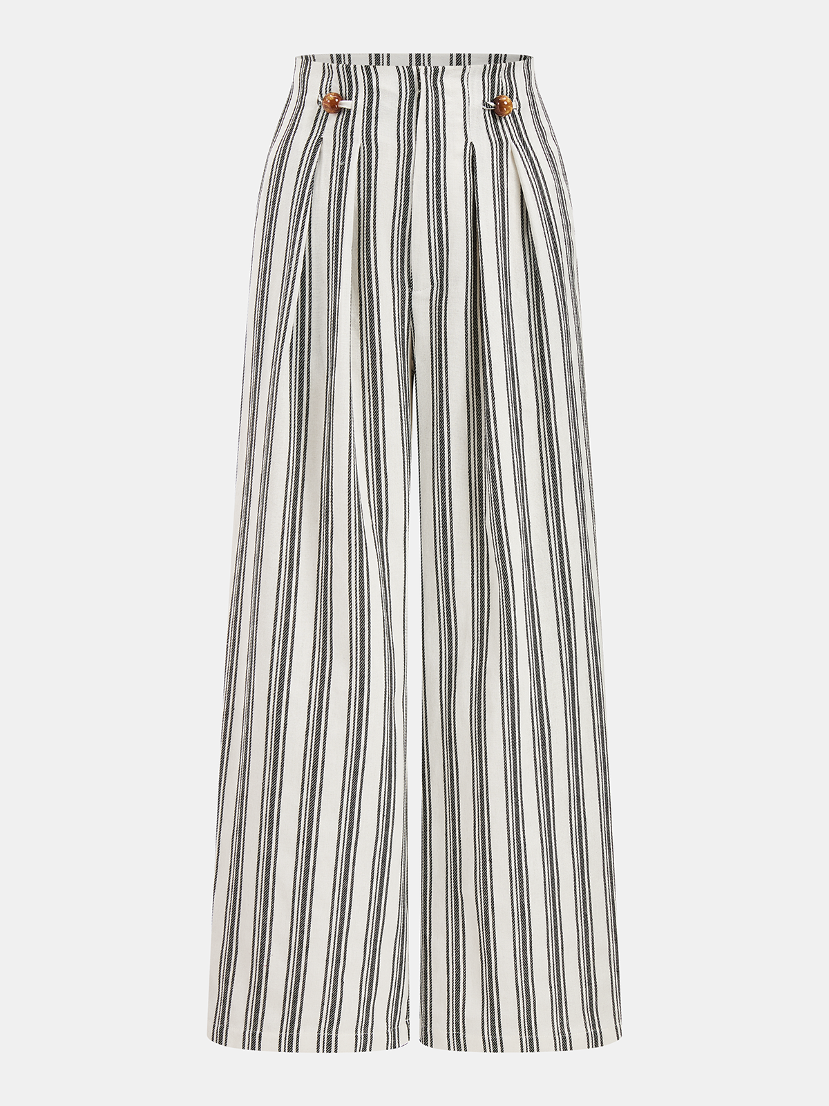 Cotton Linen Striped Wide Leg Pants Comfortable Casual Summer Wear