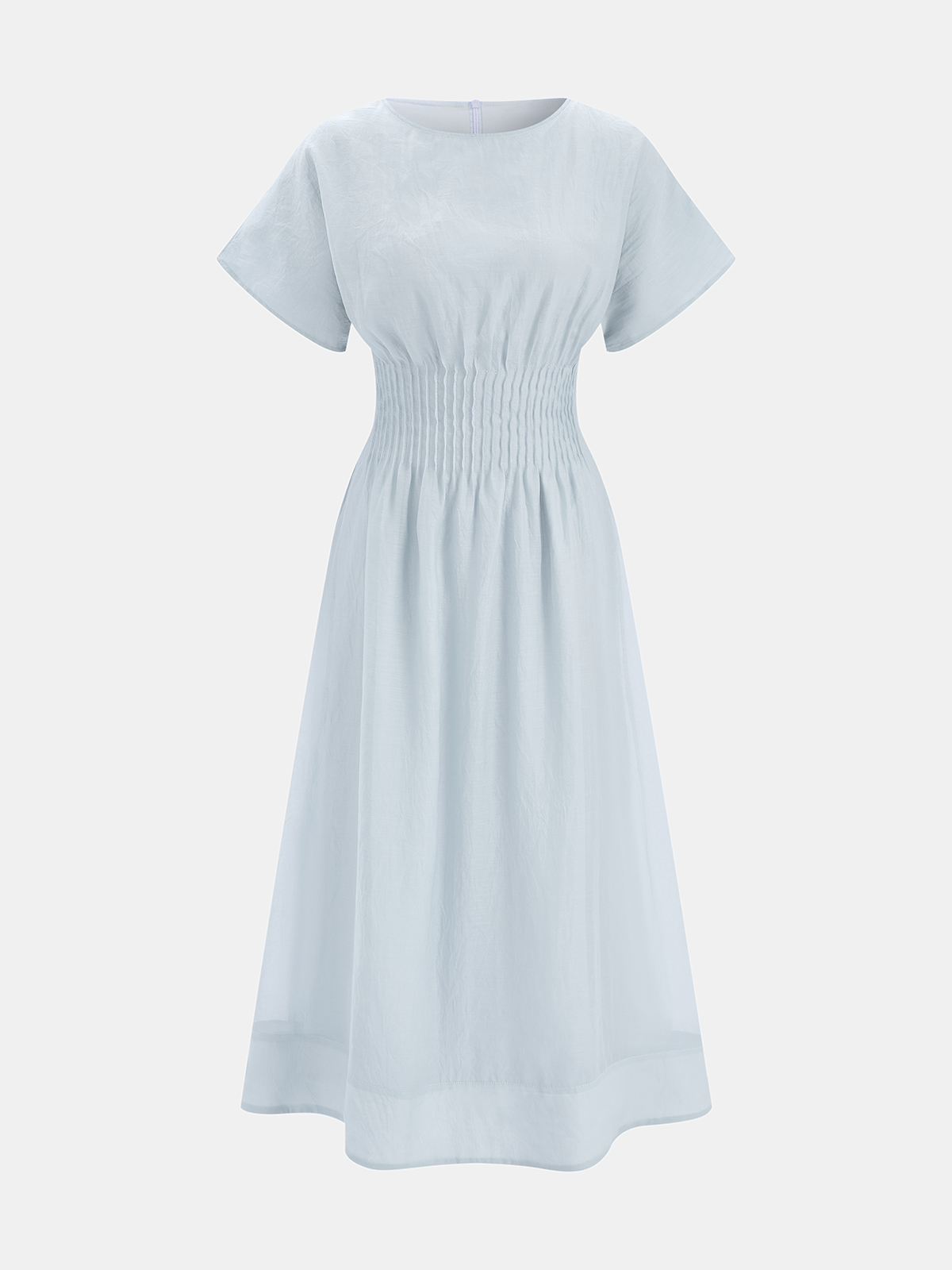 Short Sleeve Smocked Waist Midi Dress for Women Casual Spring Wear
