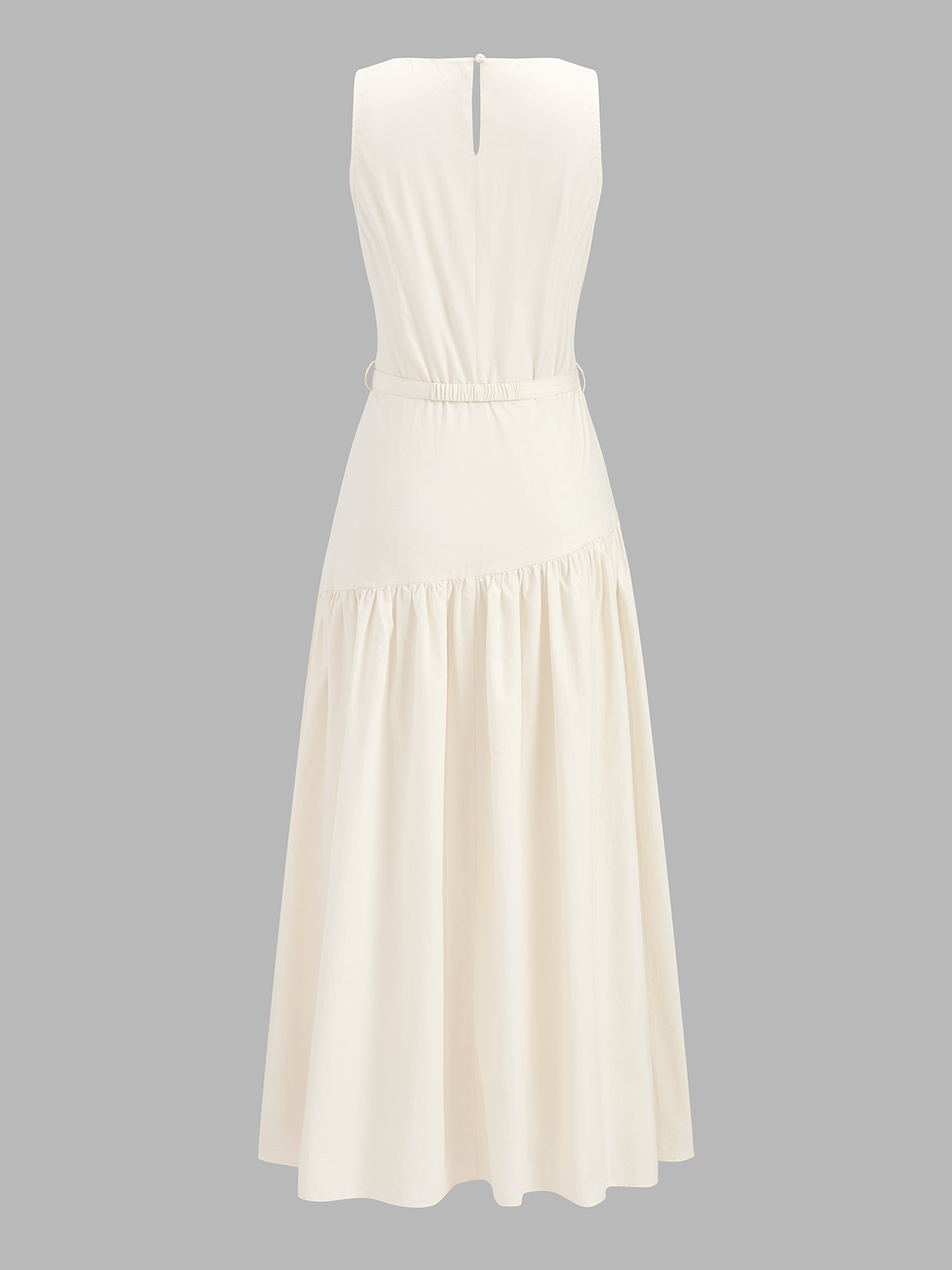 Sleeveless Belted Square Neck Maxi Dress for Summer Weddings and Events