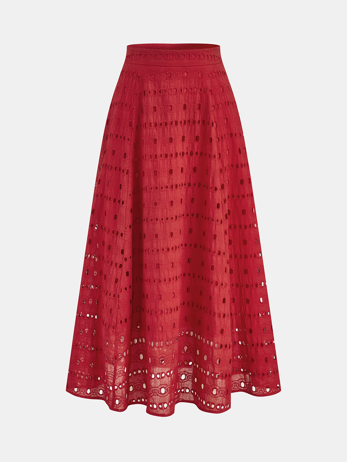 Eyelet Halter Crop Top & Floral Maxi Skirt Set for Women