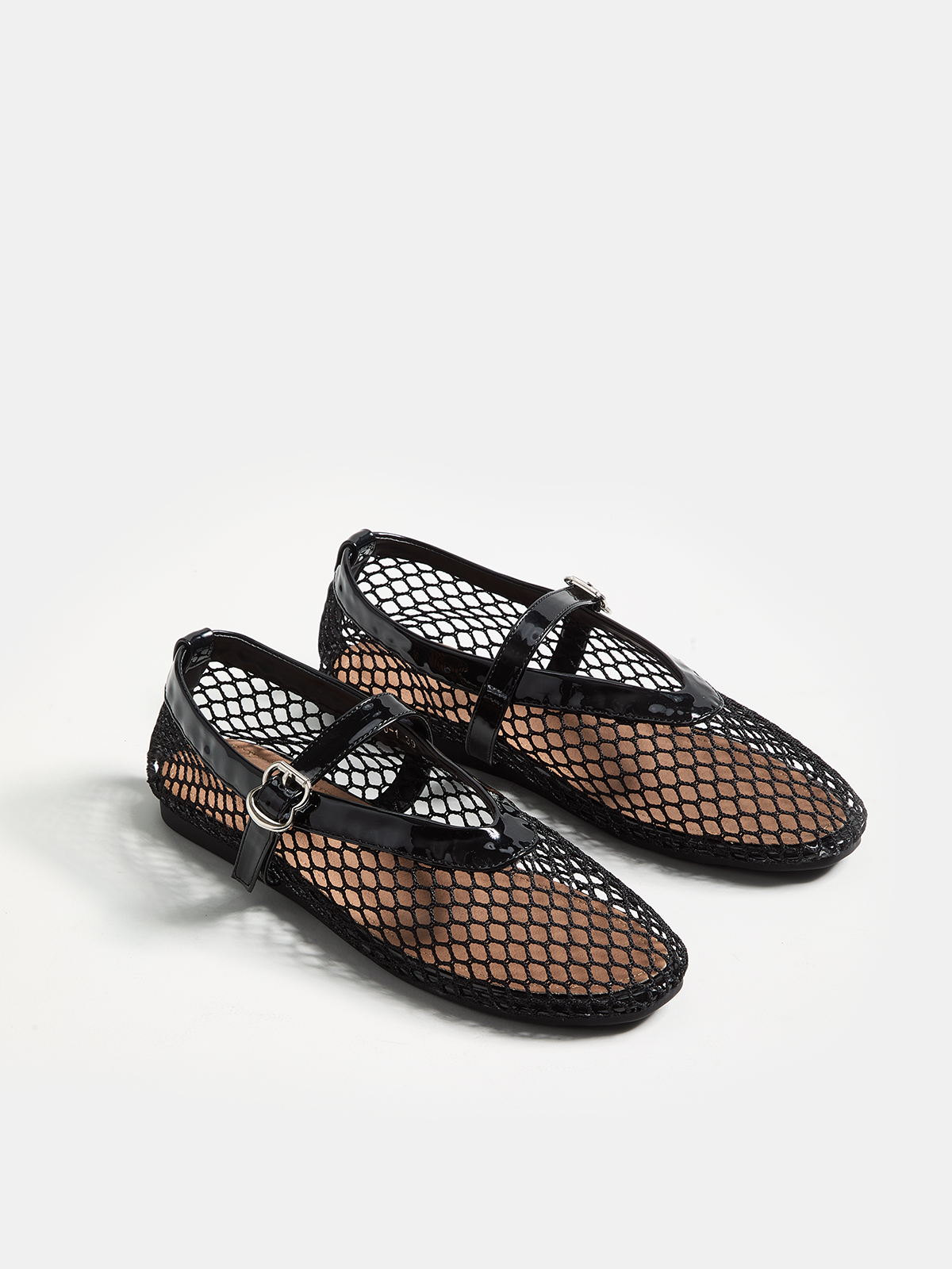 Genuine Leather Mesh Ballet Flats Comfortable Slip-On Design