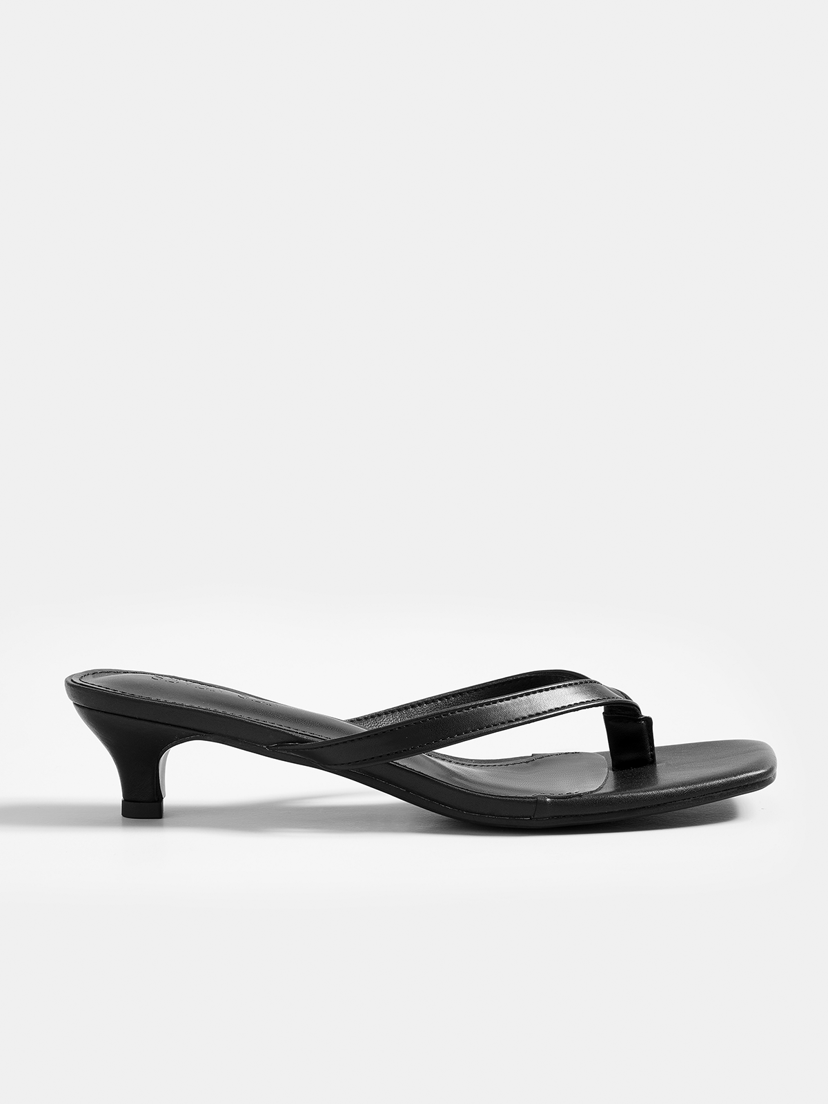 Genuine Leather Thong Kitten Heel Sandals for Women Comfort Fit