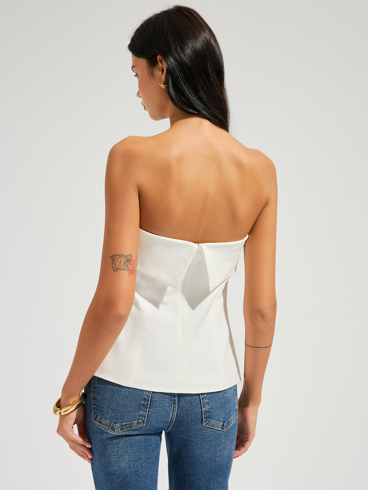 Strapless Foldover Side Slit Tube Top Chic Evening Wear