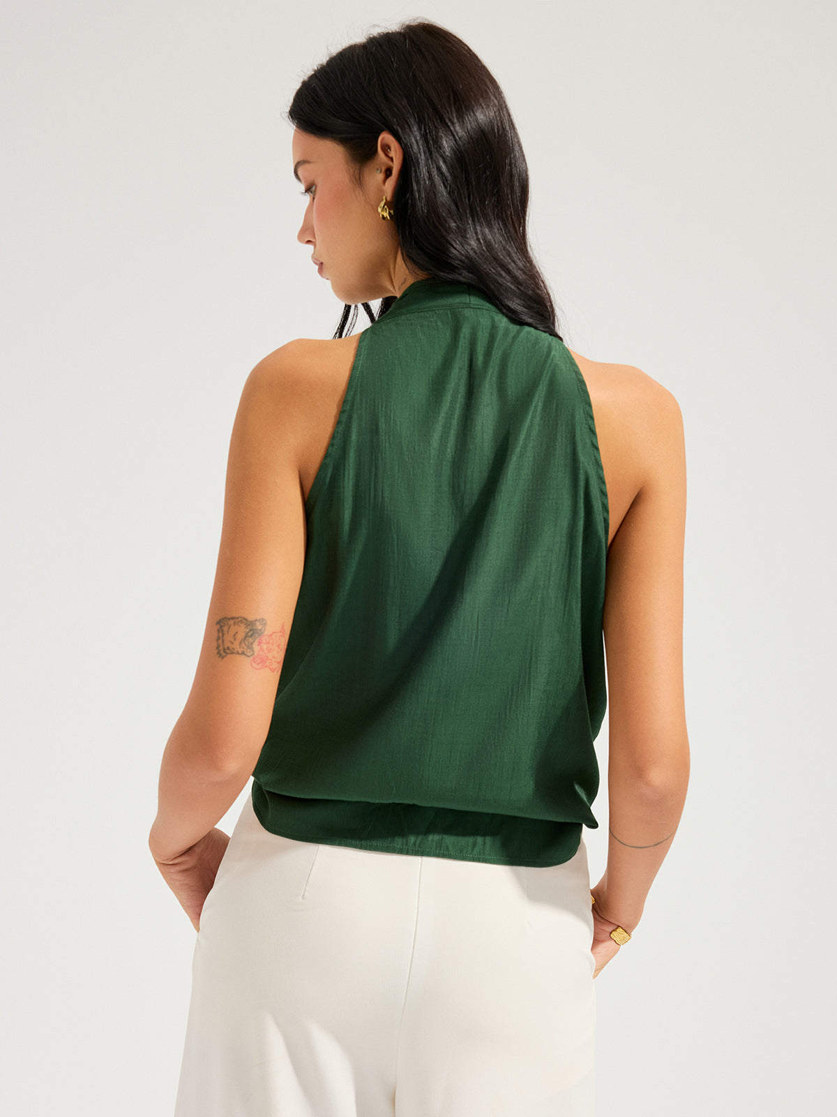 V-Neck Tie-Front Sleeveless Top for Women Casual Summer