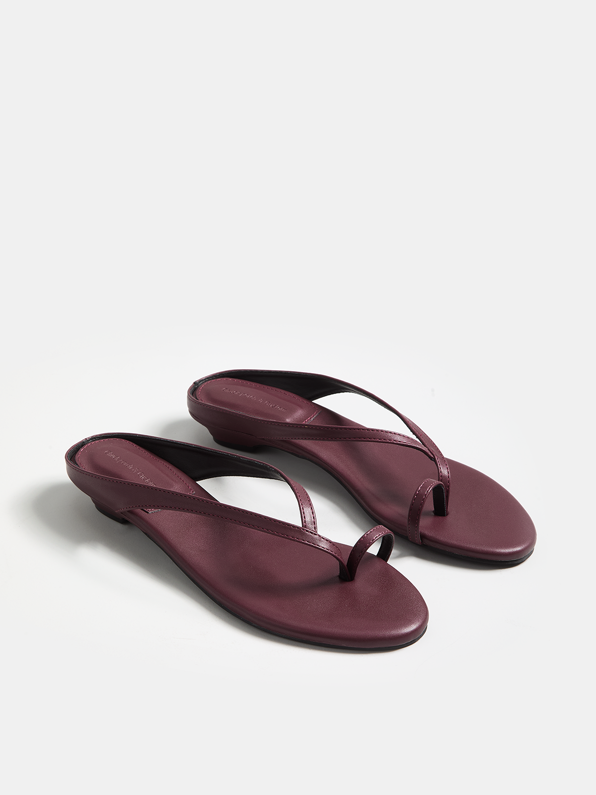 Genuine Leather Toe Loop Flat Sandals for Women Comfort Style