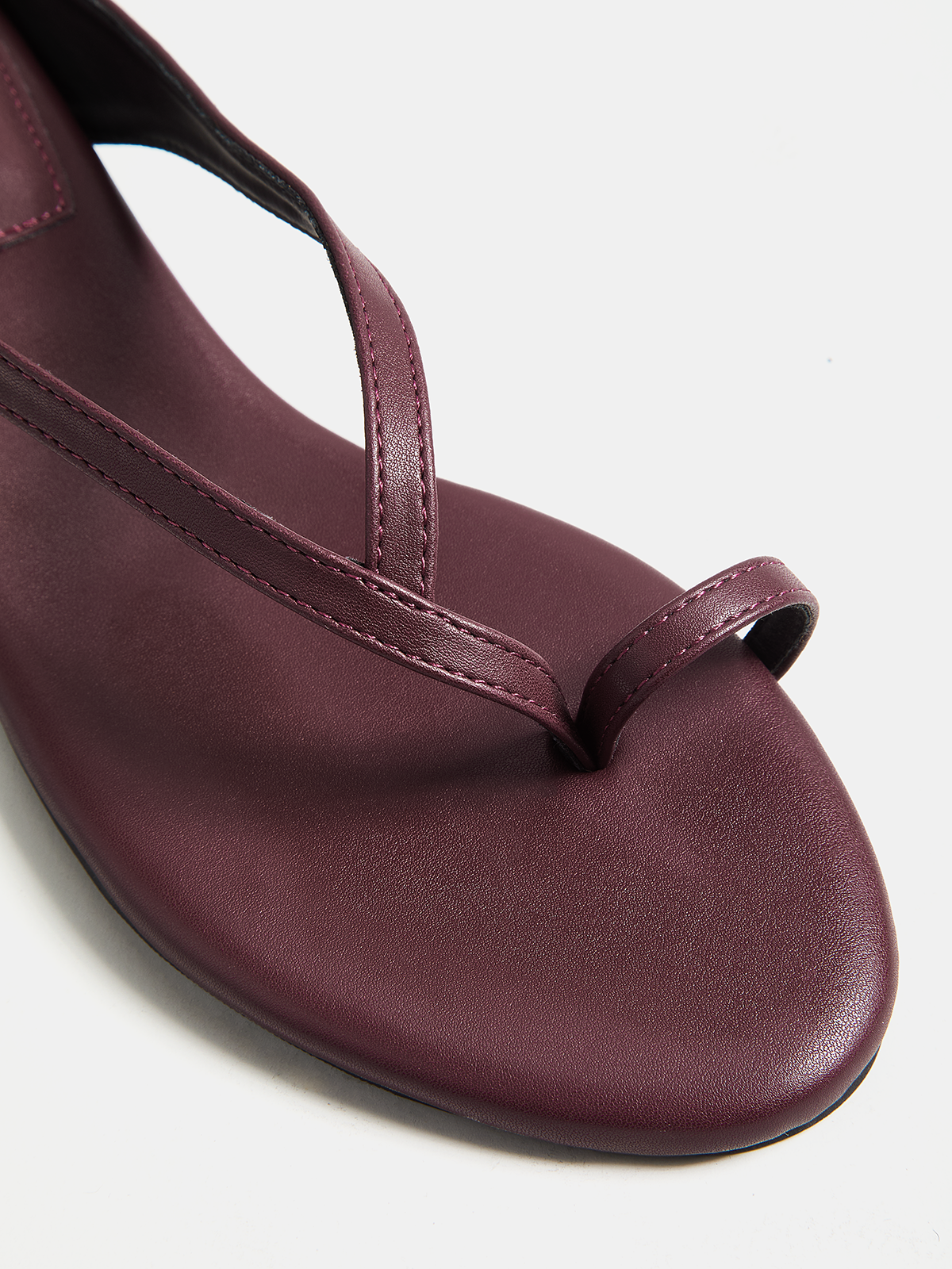 Genuine Leather Toe Loop Flat Sandals for Women Comfort Style