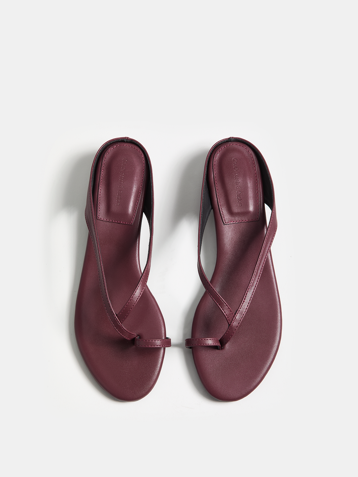 Genuine Leather Toe Loop Flat Sandals for Women Comfort Style