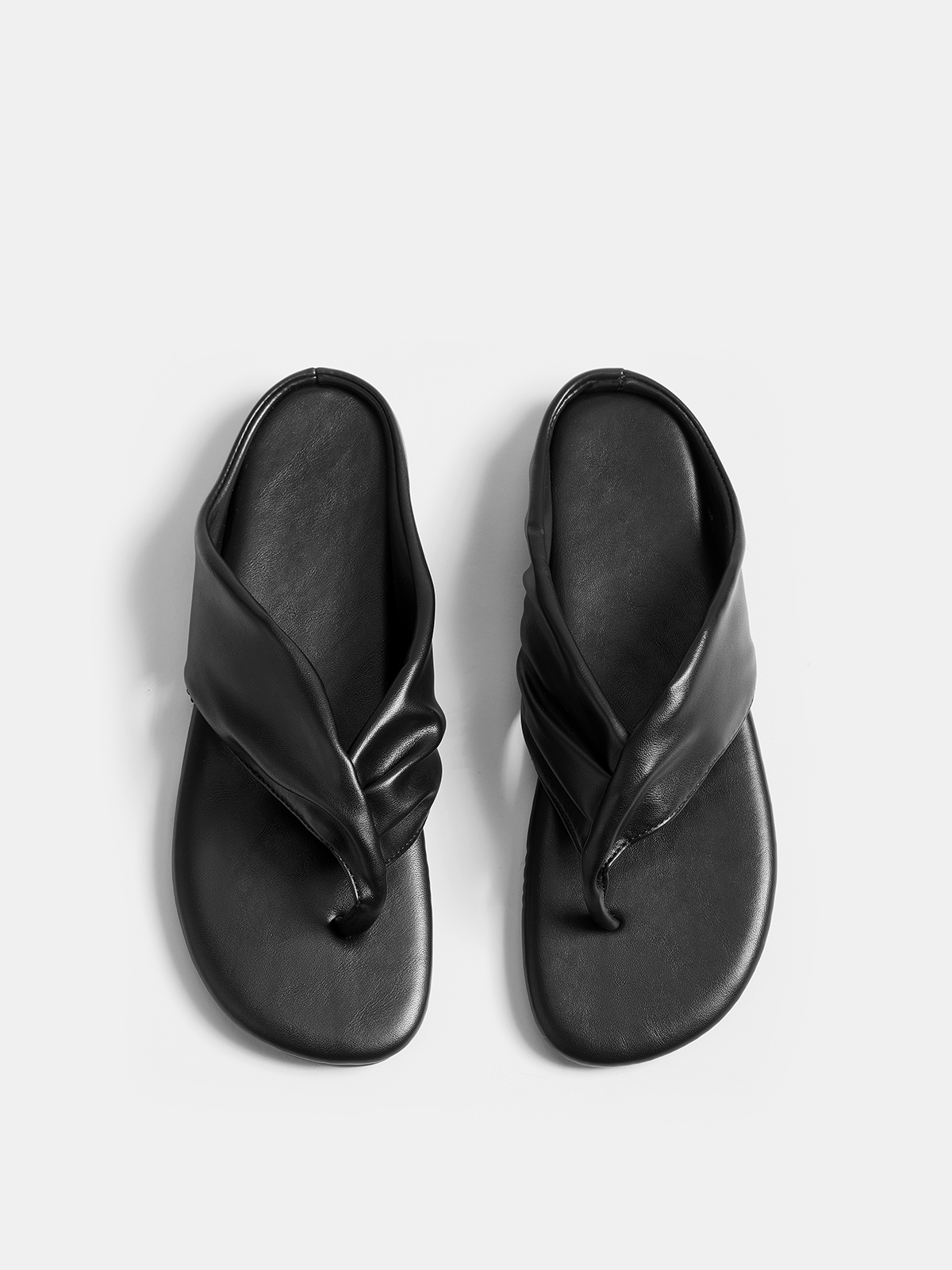 Faux Leather Twisted Thong Sandals for Summer Comfort