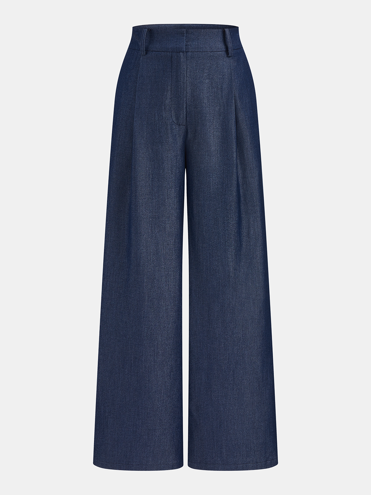 Metal Detail Vest & Wide Leg Pants Set with Belt Accessory