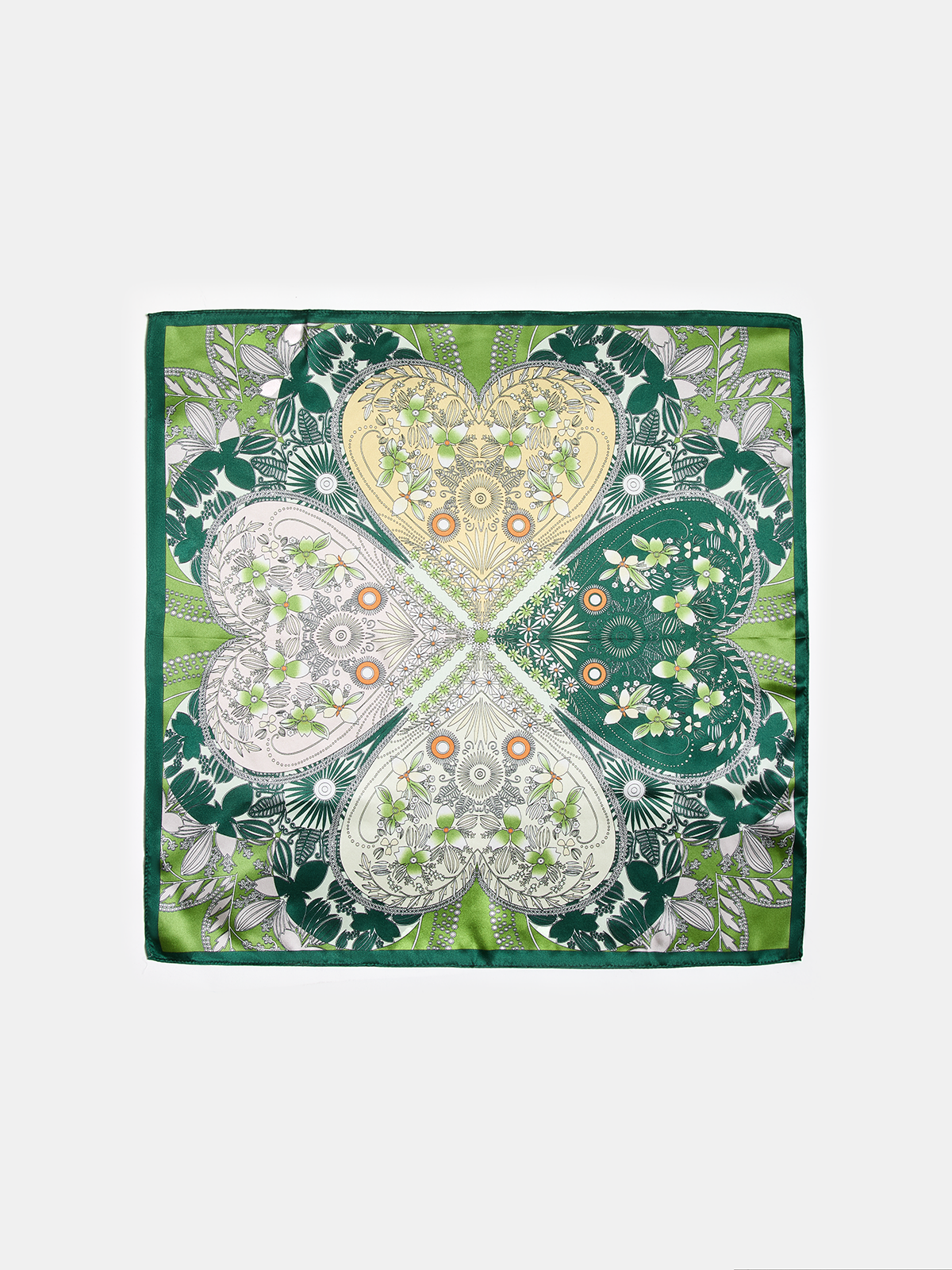 Botanical Print Square Silk Scarf for Women Lightweight Luxury