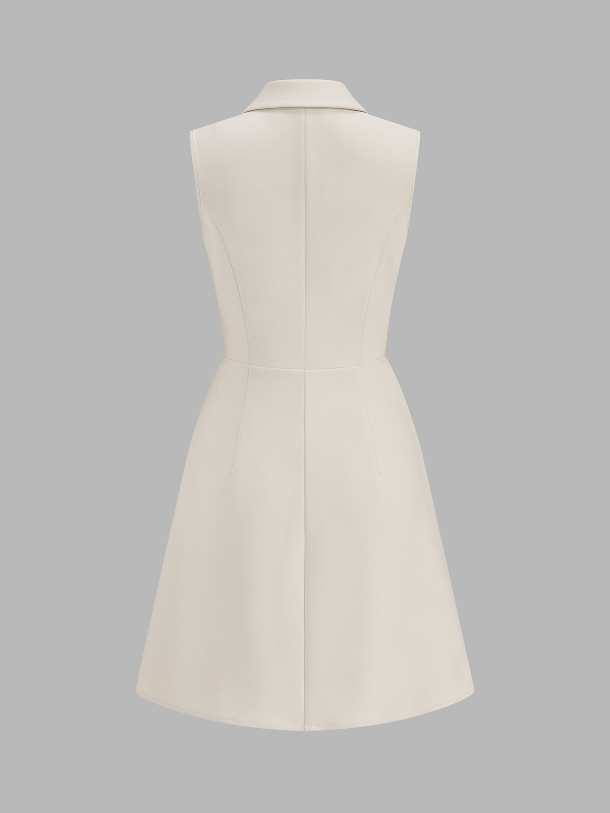 Sleeveless Lapel Pleated Mini Dress for Women Casual Summer Style
